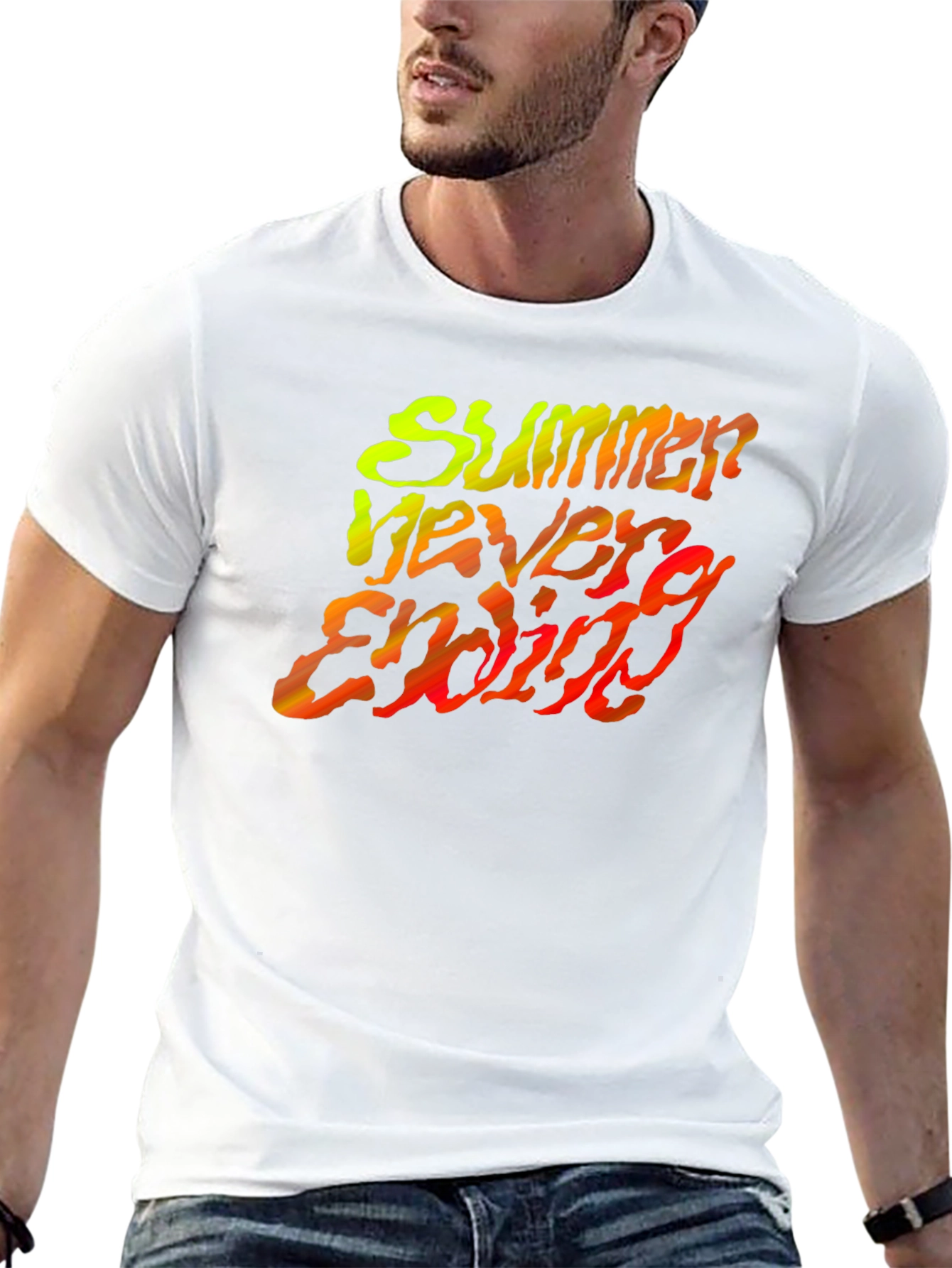 Summer Never Ending Black Graphic Tee