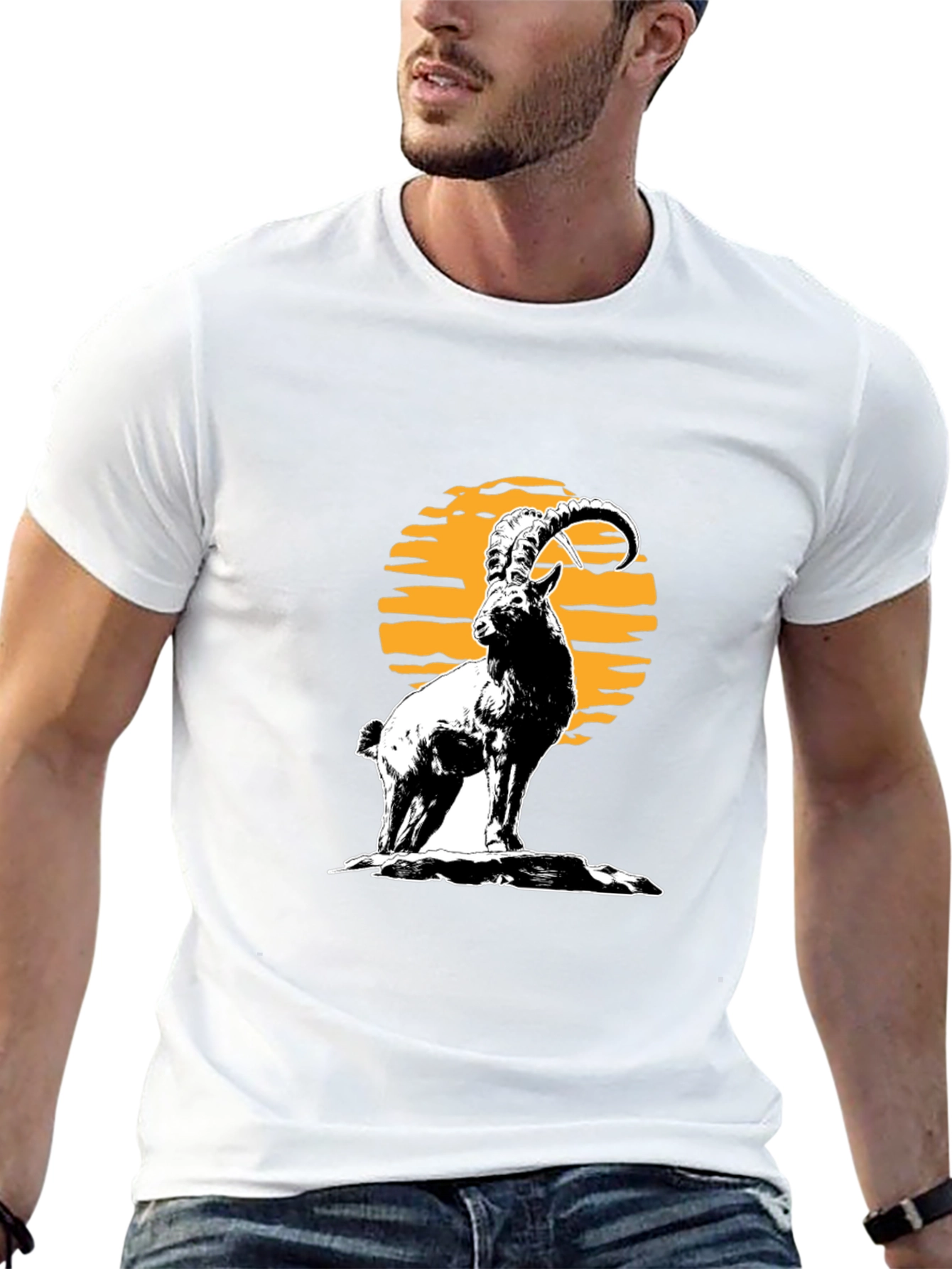 Ibex Graphic Tee - Black Cotton T-Shirt