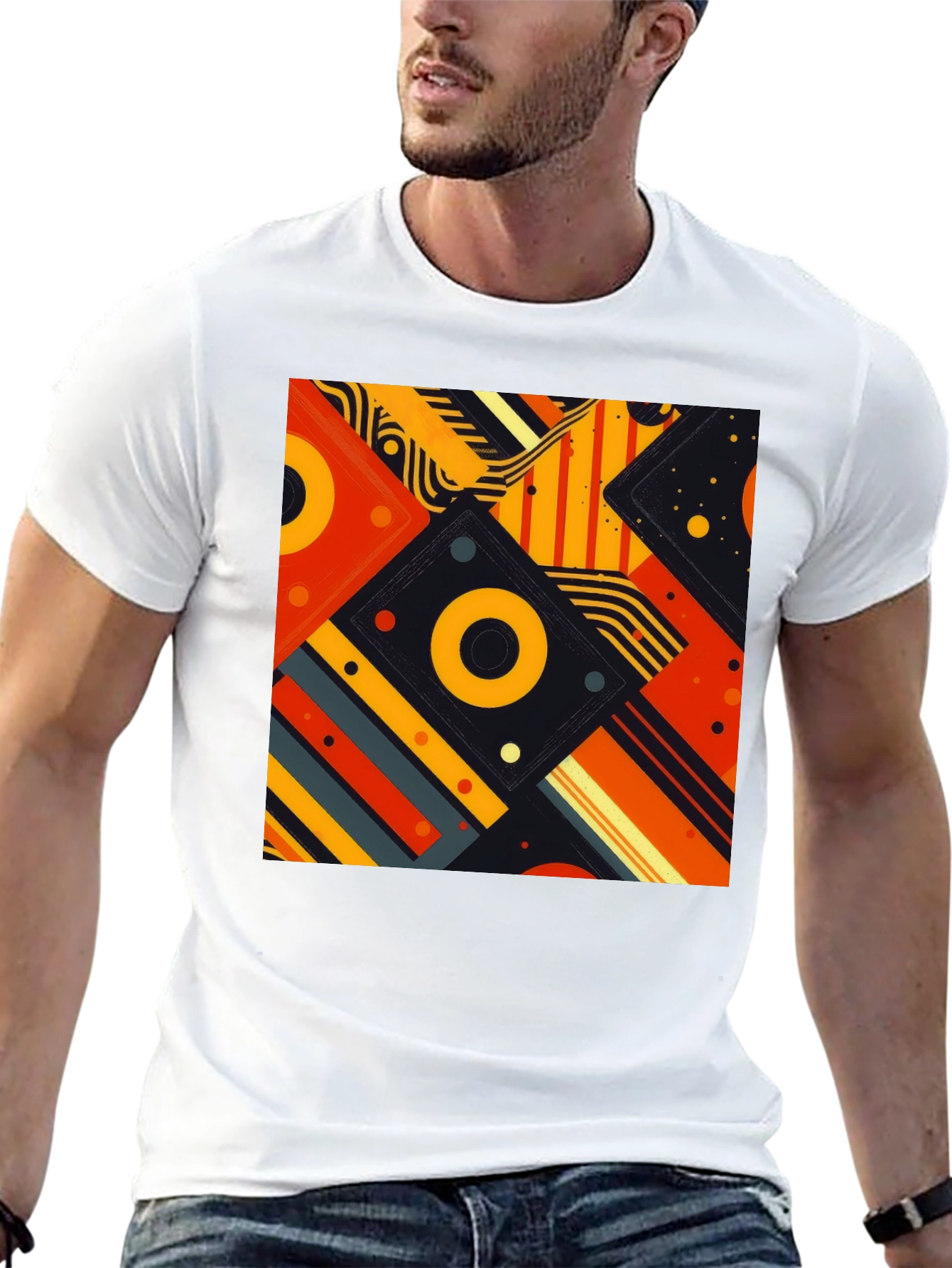Abstract Geometric Pattern Tee - Modern Design