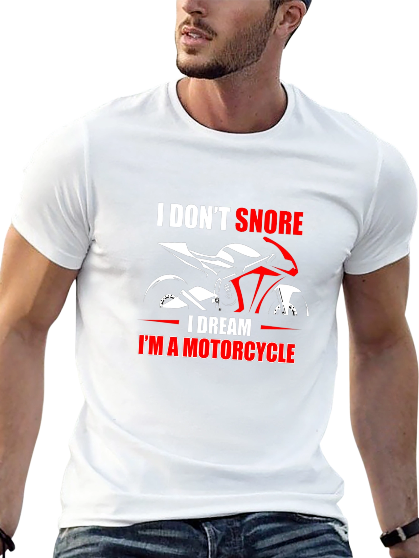 I DREAM IM A MOTORCYCLE Mens Black T-Shirt