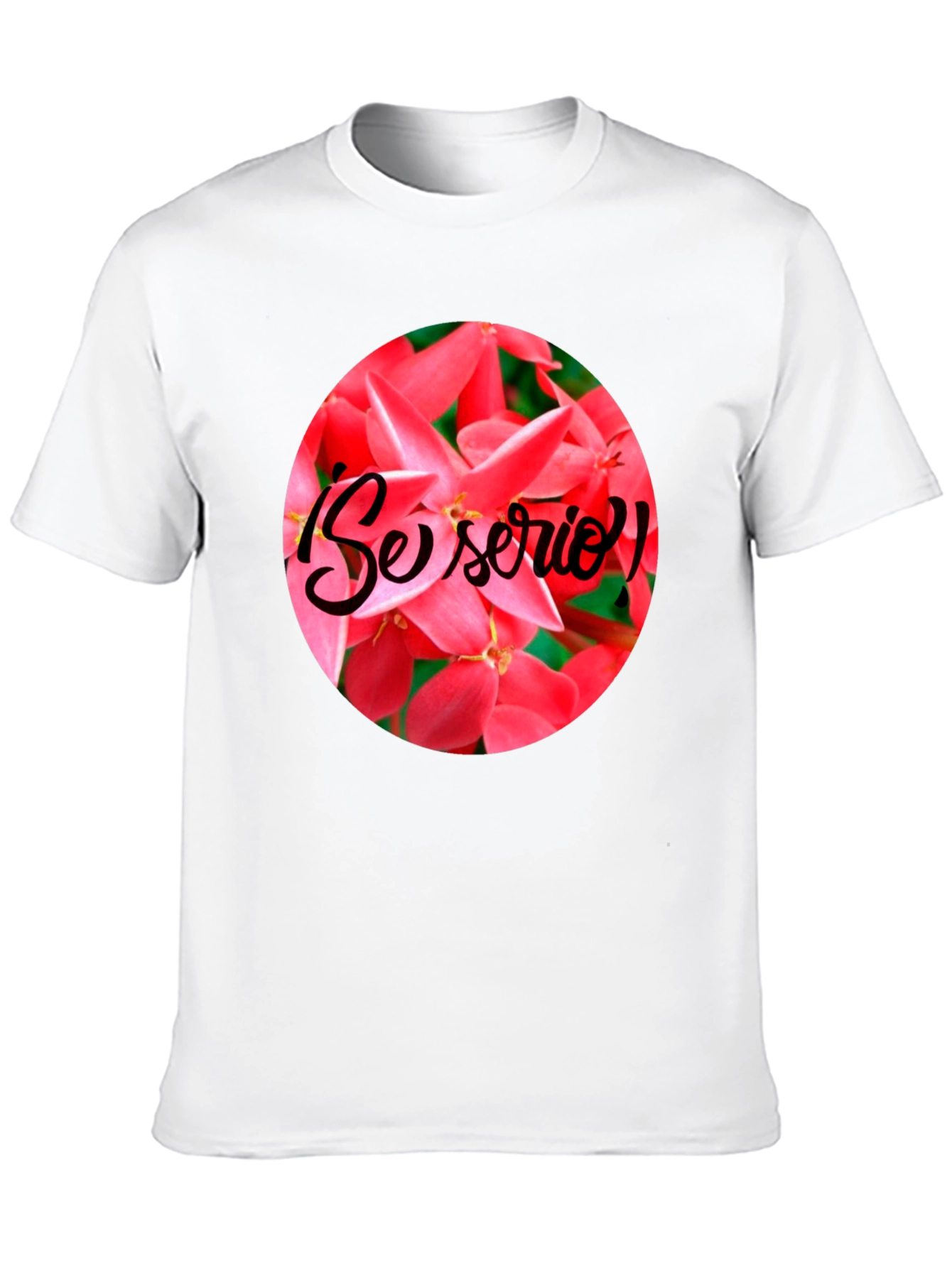 Floral Se Serio! Black T-Shirt