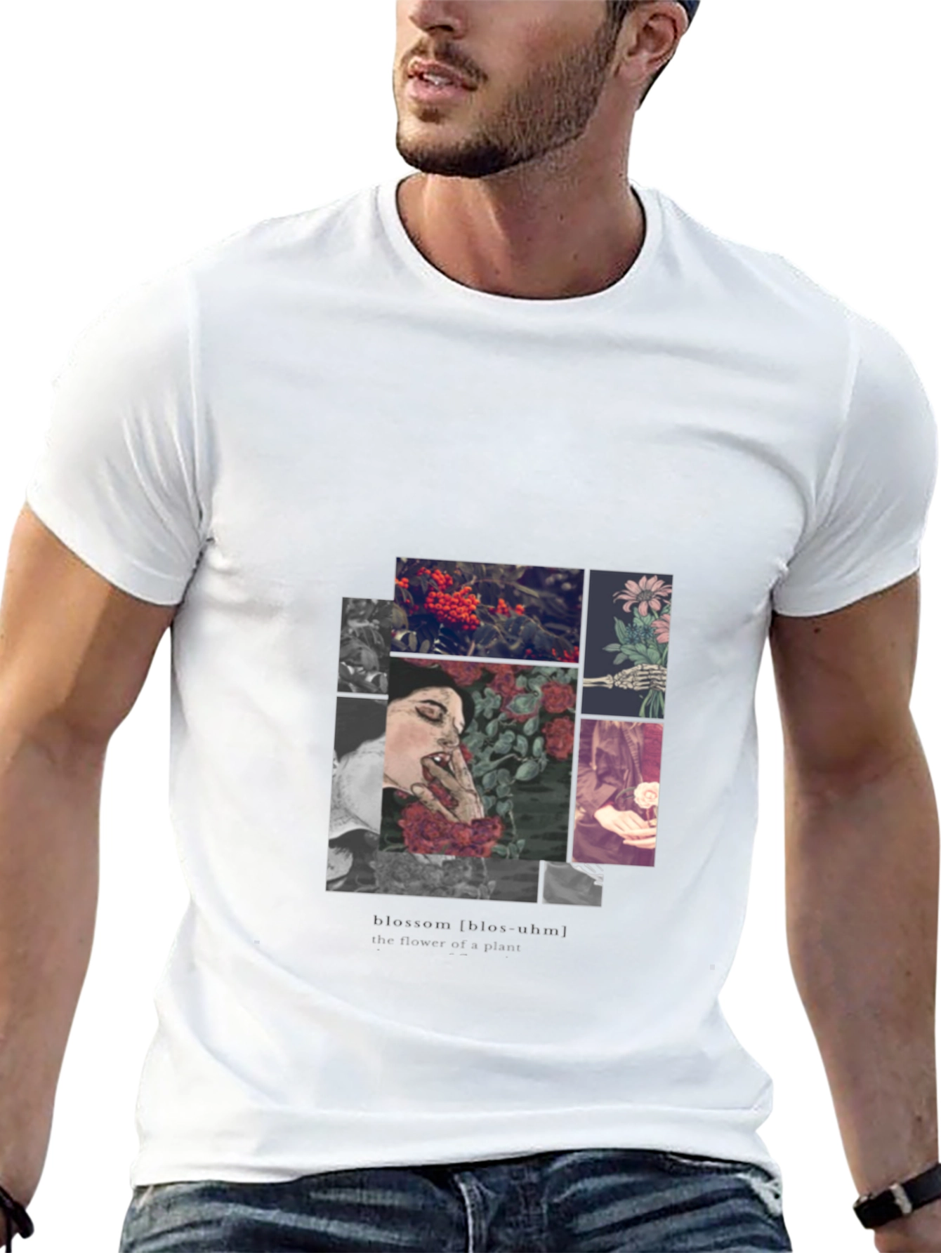 Blossom Graphic Print Black T-Shirt