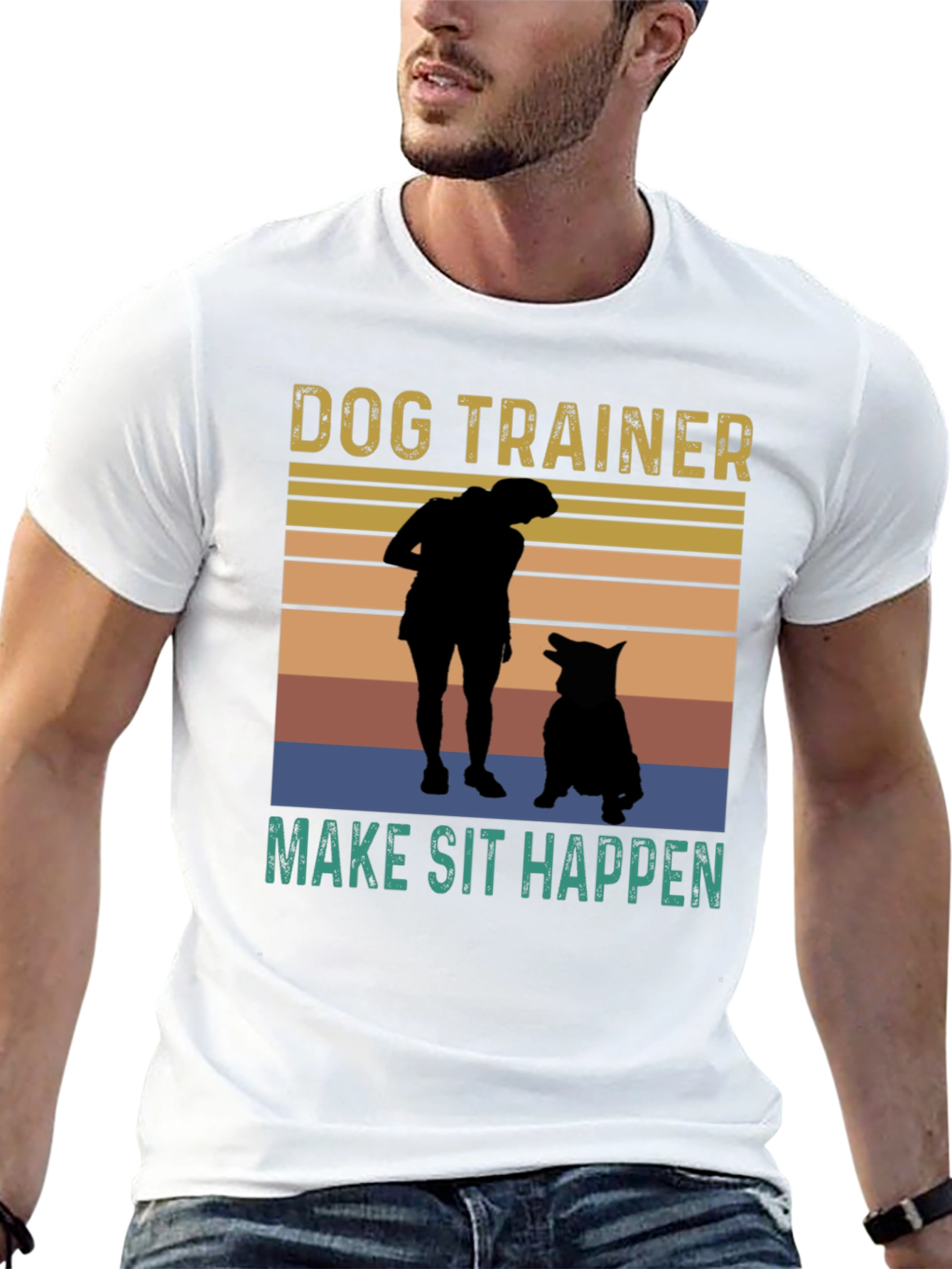 Dog Trainer T-Shirt - Make Sit Happen Graphic Tee