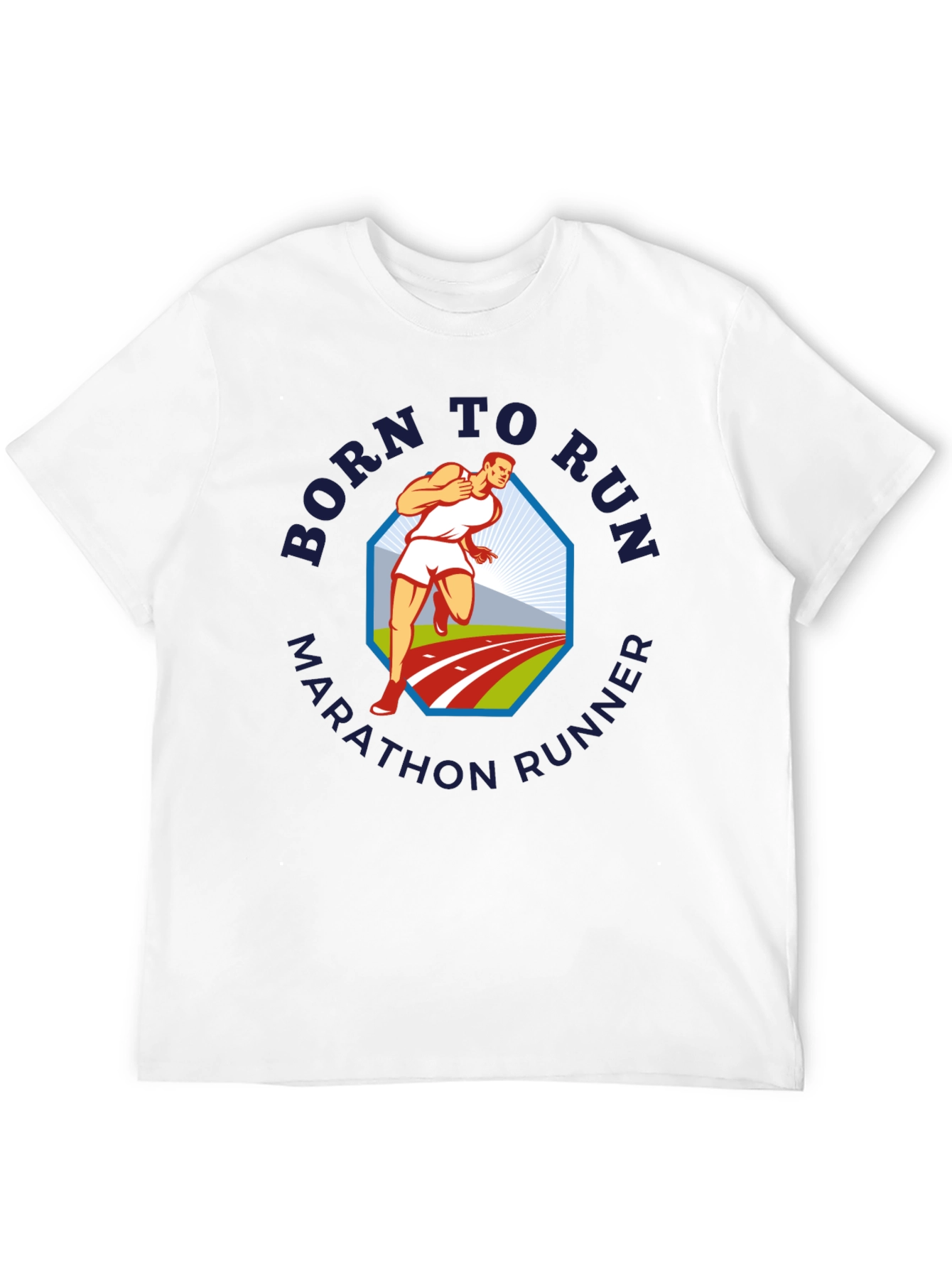 Born to Run Marathon Runner Graphic T-Shirt