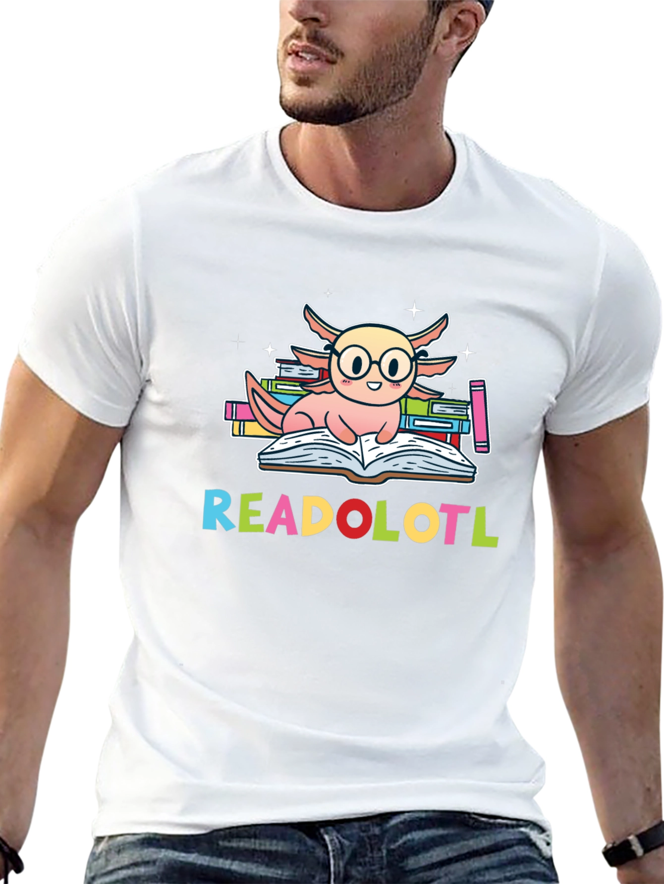 Readolotl Axolotl Reading Book T-Shirt
