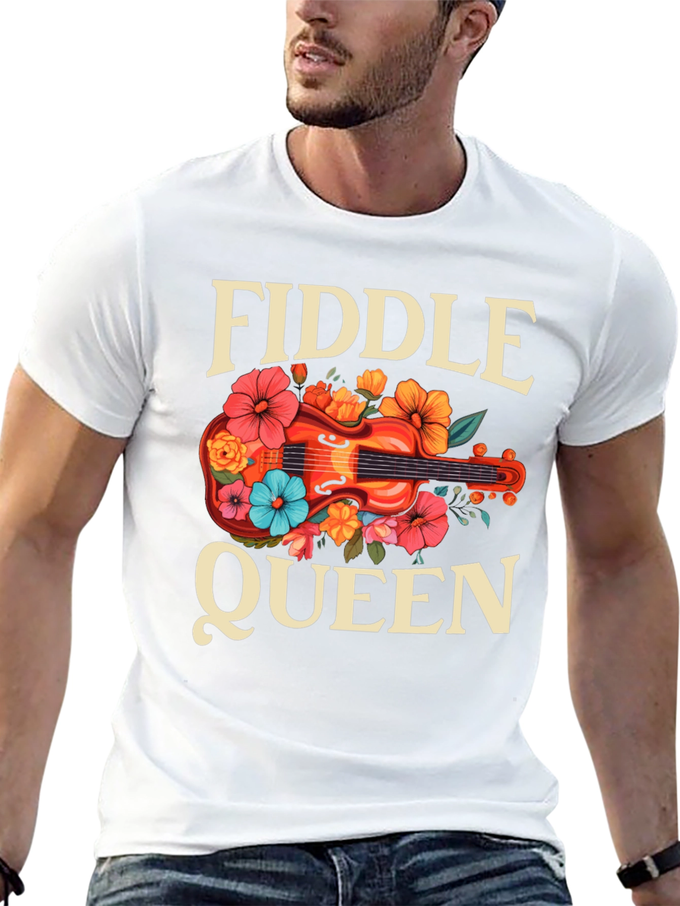Fiddle Queen Floral T-Shirt