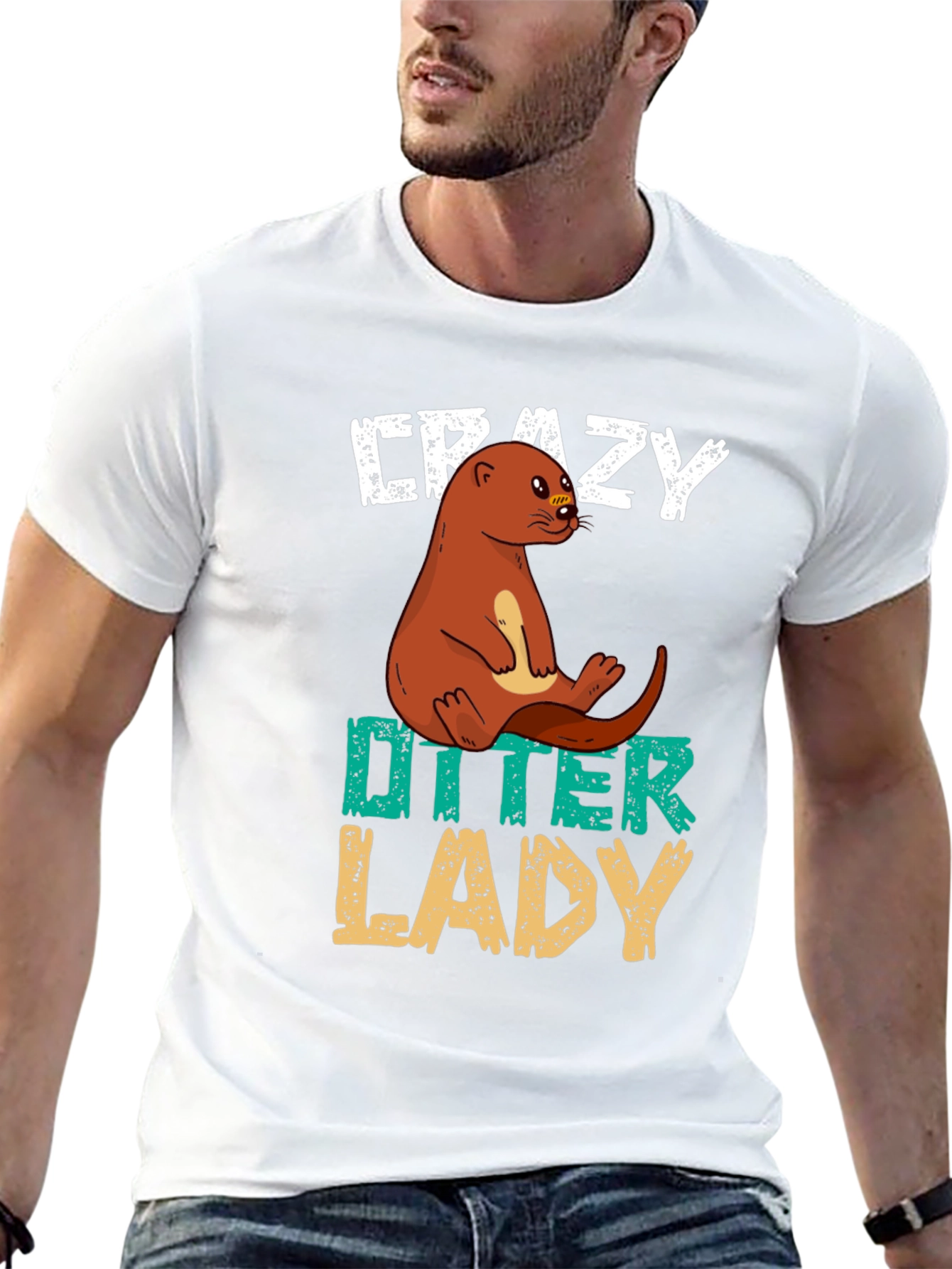 Crazy Otter Lady T-Shirt - Unisex Animal Lover Tee