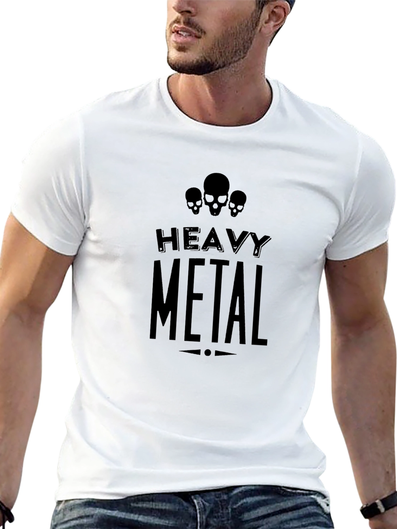 Heavy Metal Skull T-Shirt Mens Graphic Tee