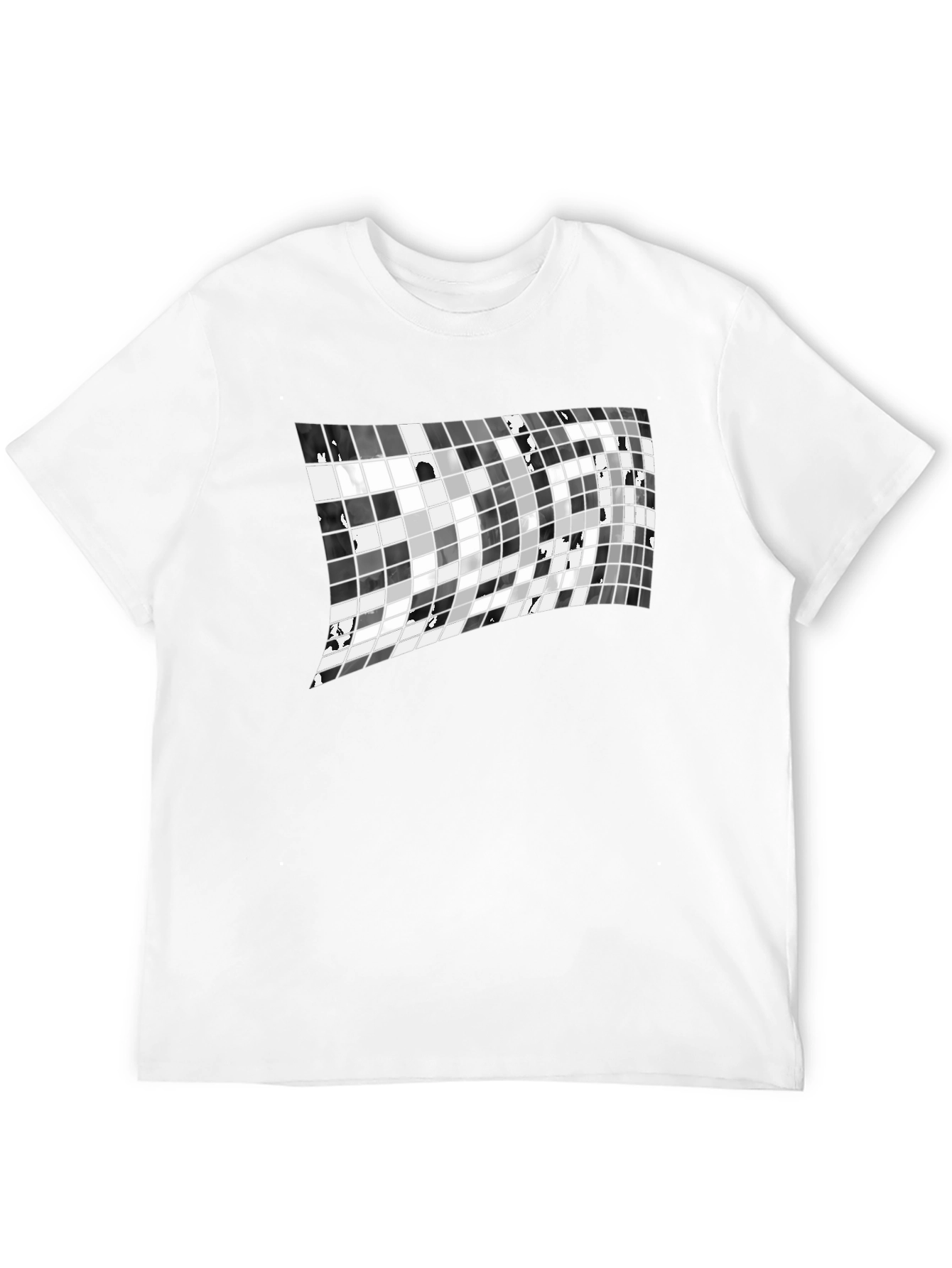 Abstract Grid Tee - Modern Graphic Print T-Shirt