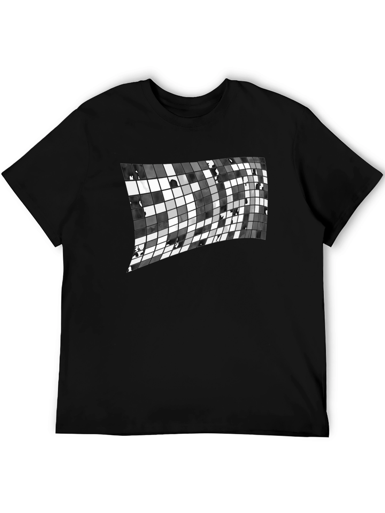 Abstract Grid Tee - Modern Graphic Print T-Shirt
