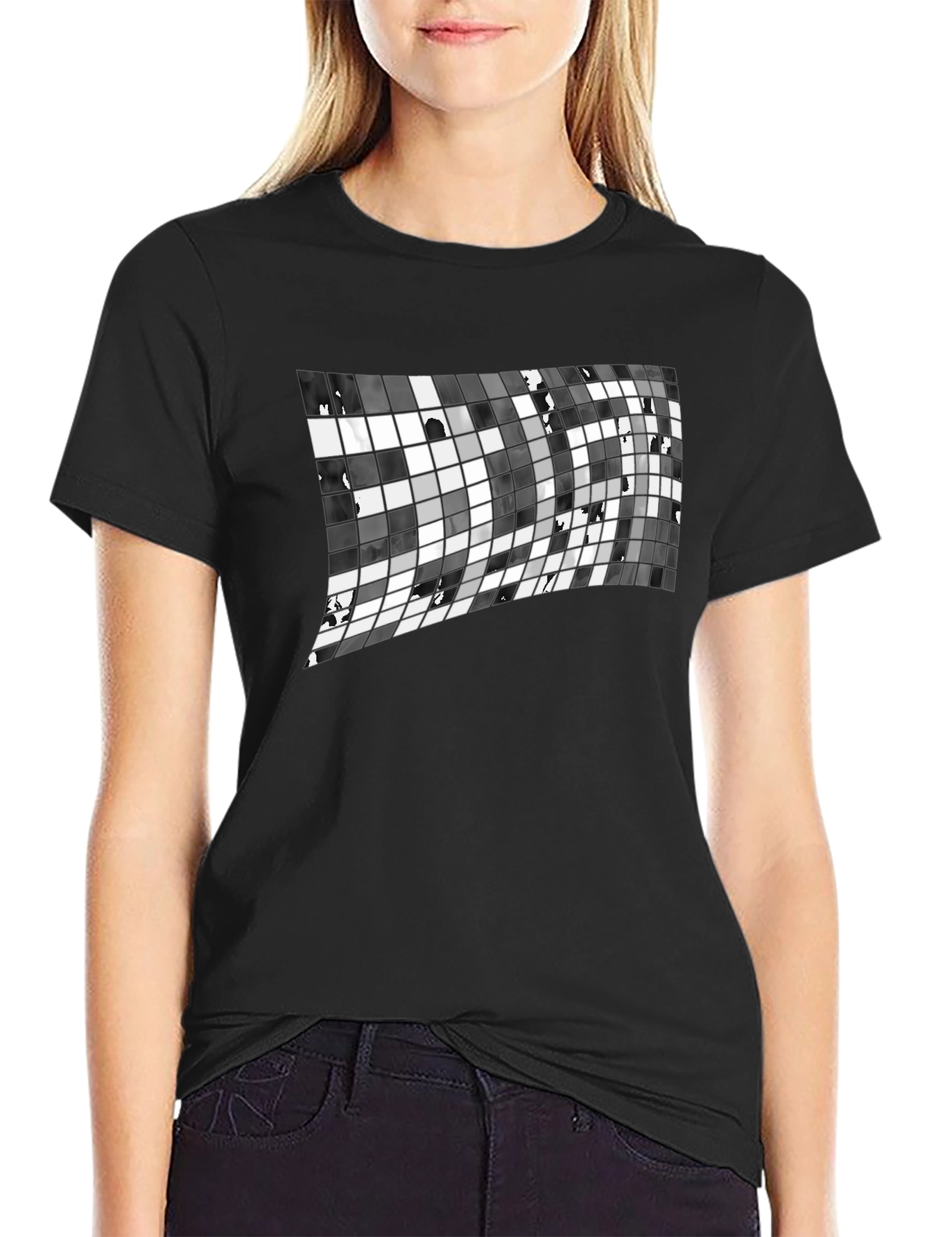 Abstract Grid Tee - Modern Graphic Print T-Shirt