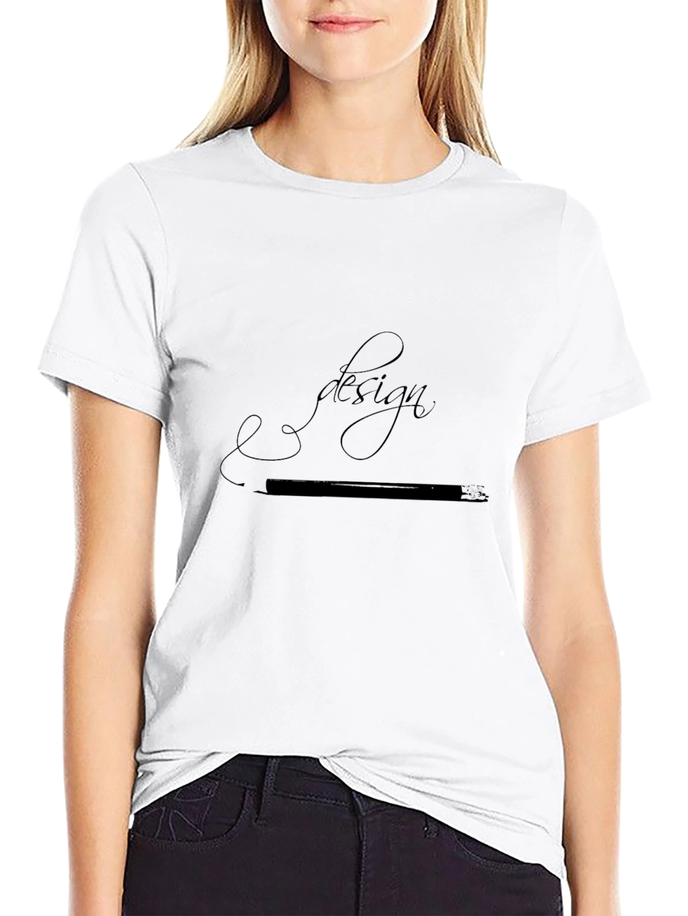 Stylish Black Graphic Tee - Design Script
