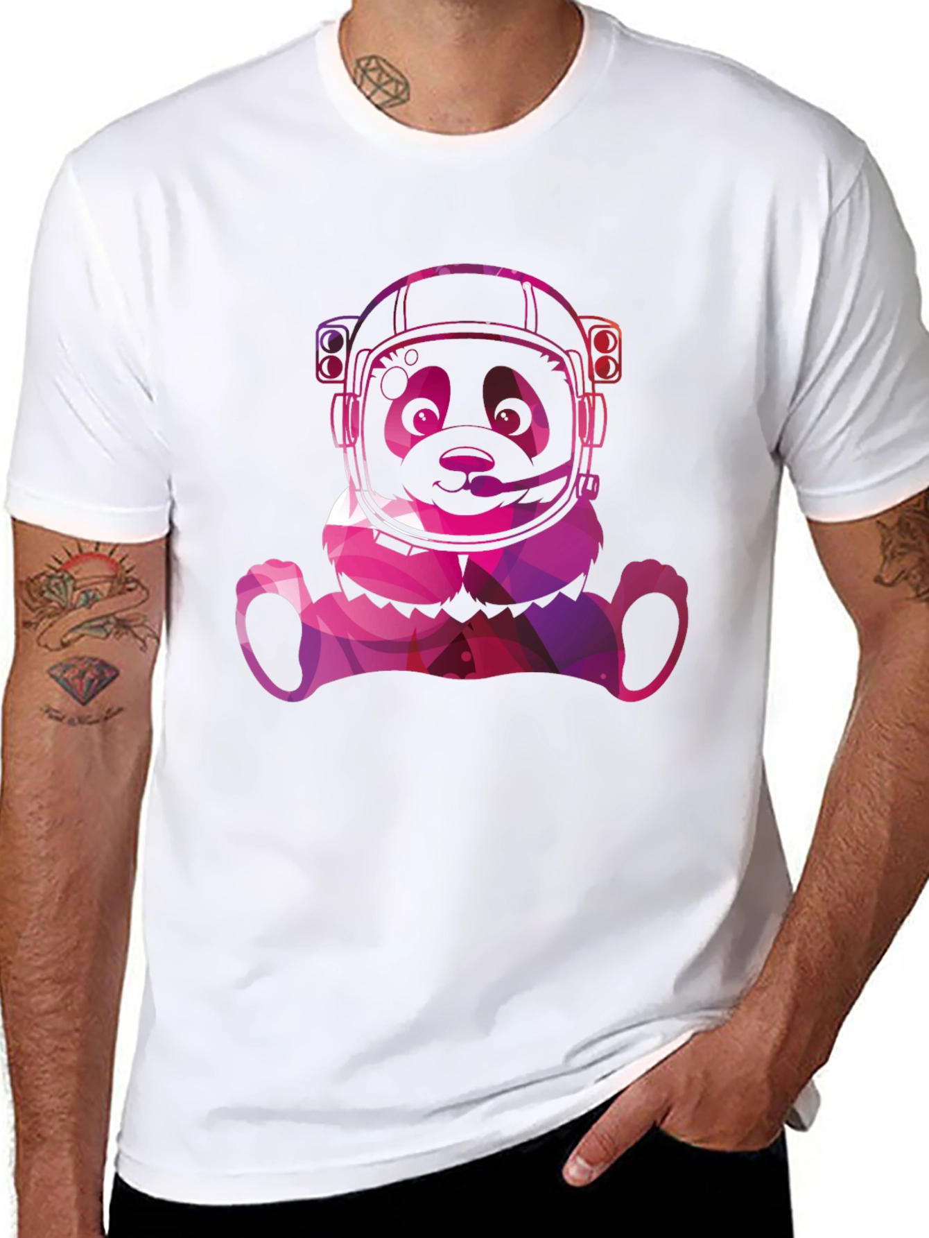 Astronaut Panda Graphic Tee - Cool Space Panda T-Shirt