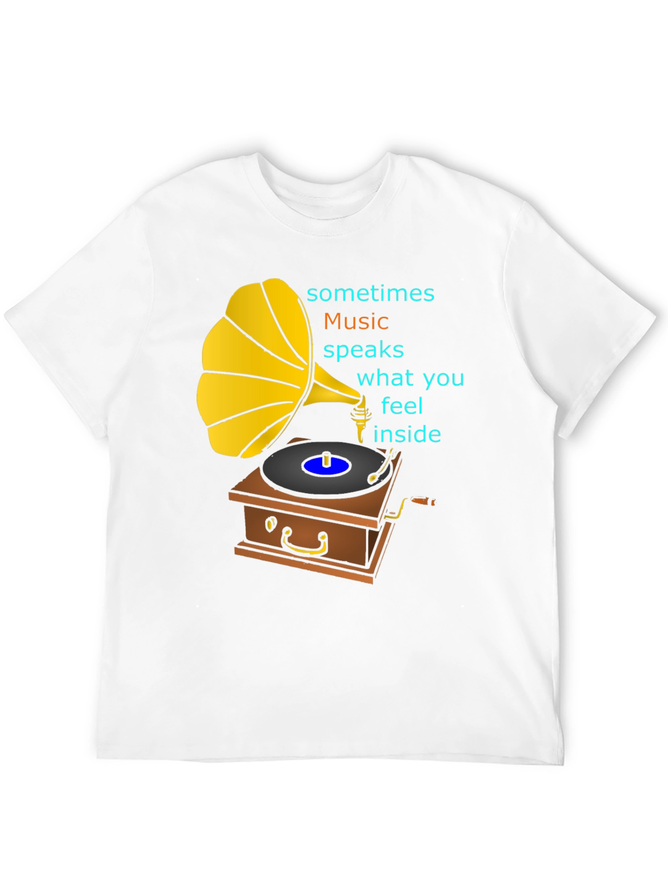 Retro Music T-Shirt - Gramophone Graphic Tee
