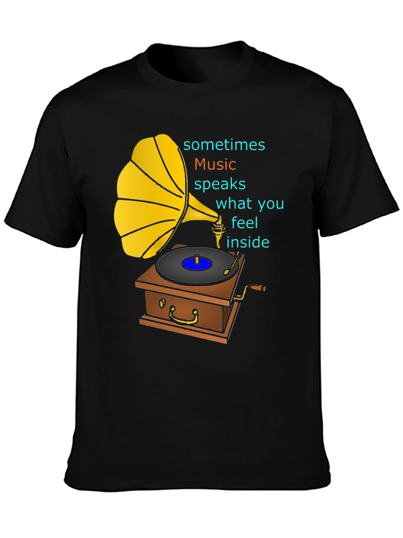 Retro Music T-Shirt - Gramophone Graphic Tee
