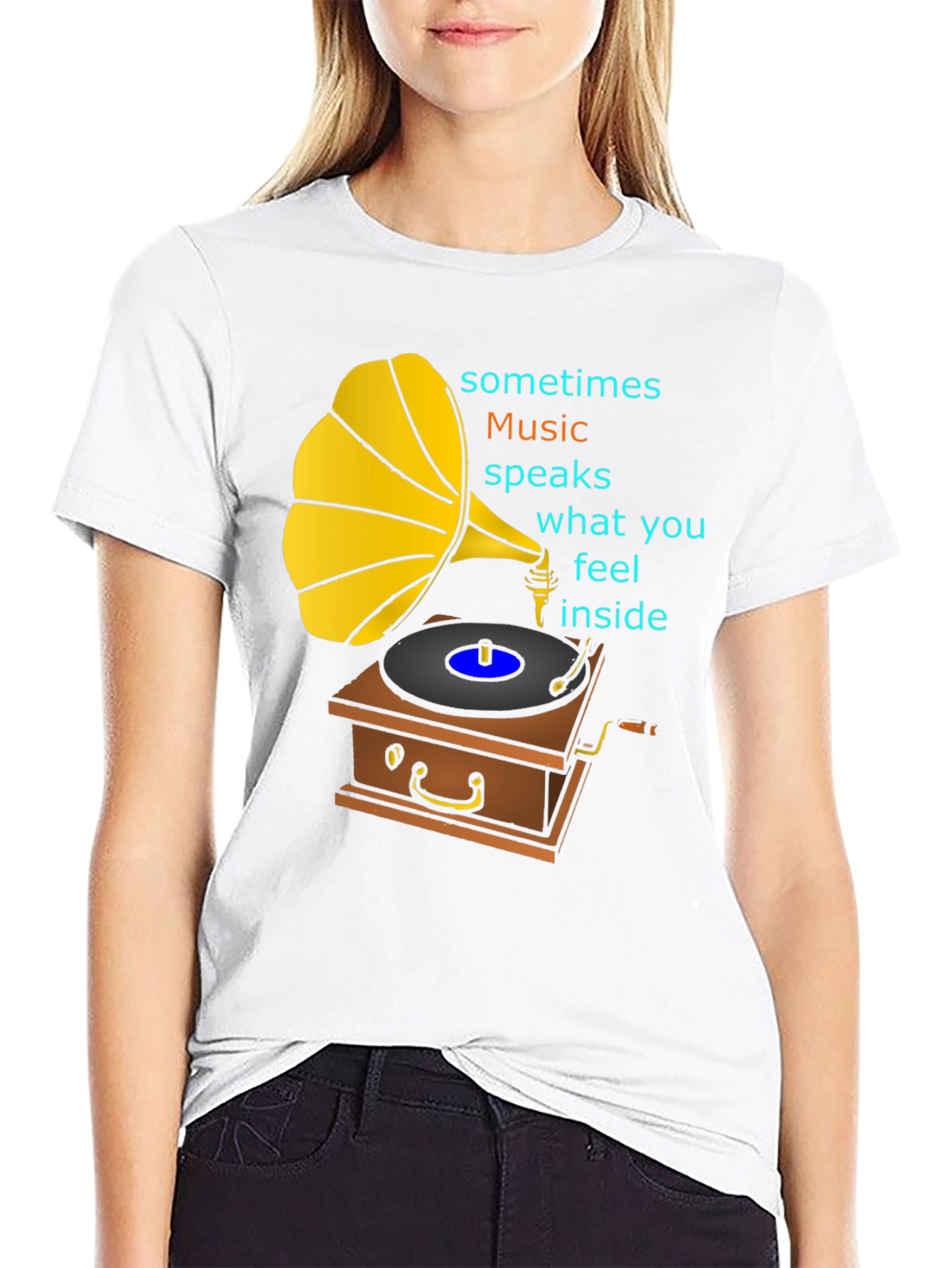 Retro Music T-Shirt - Gramophone Graphic Tee