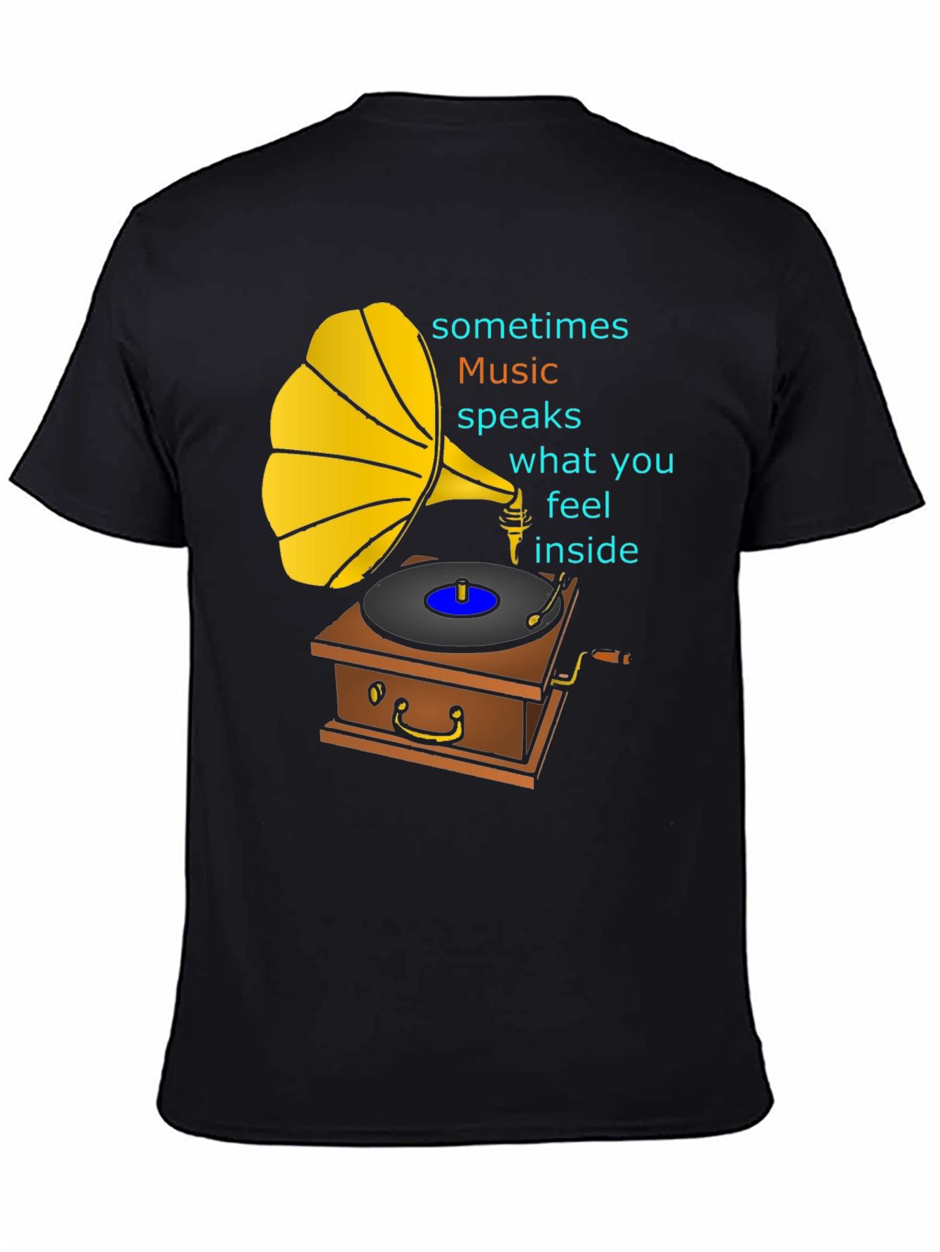 Retro Music T-Shirt - Gramophone Graphic Tee