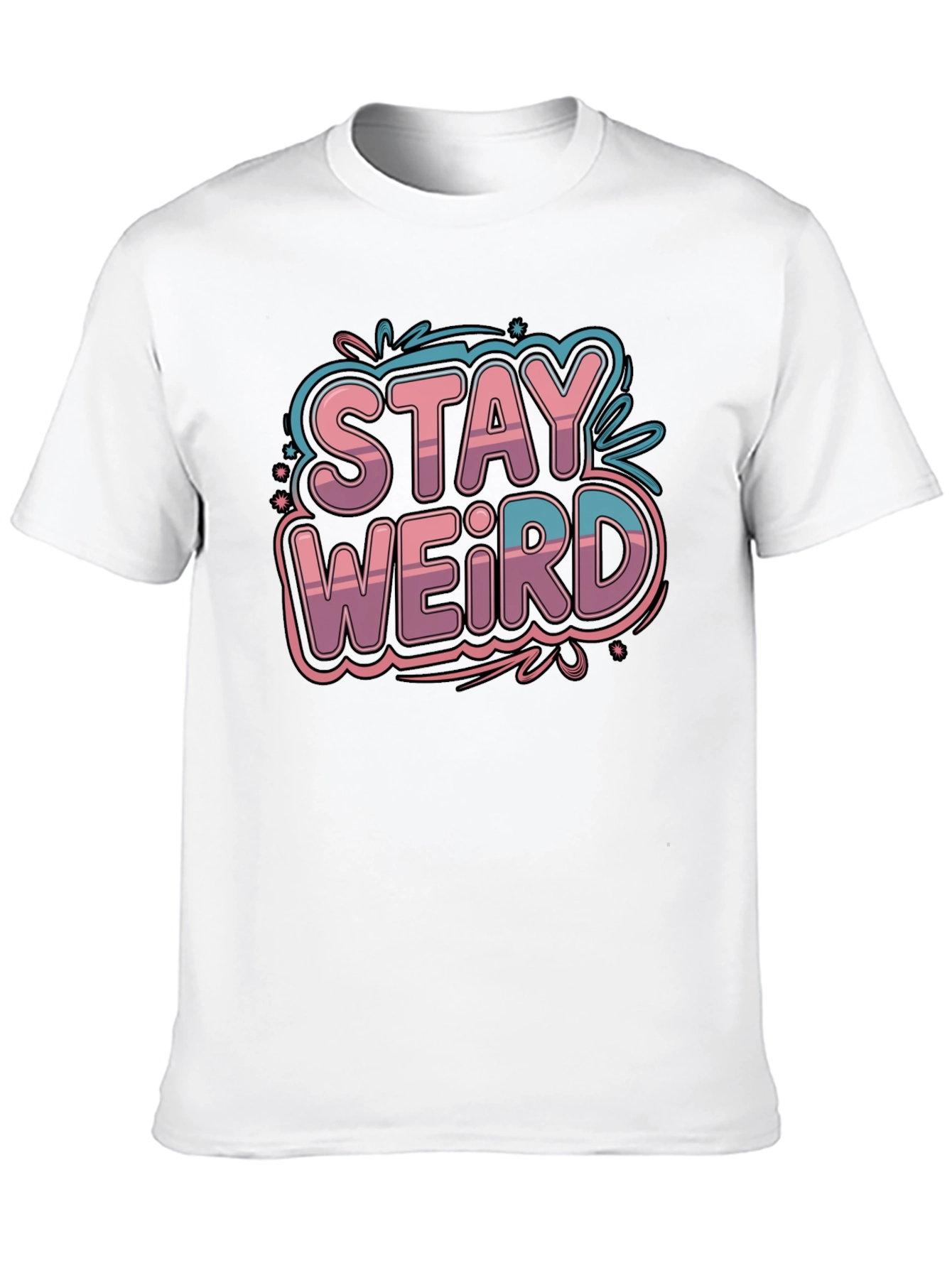 Stay Weird Graphic Tee - Black Cotton Blend