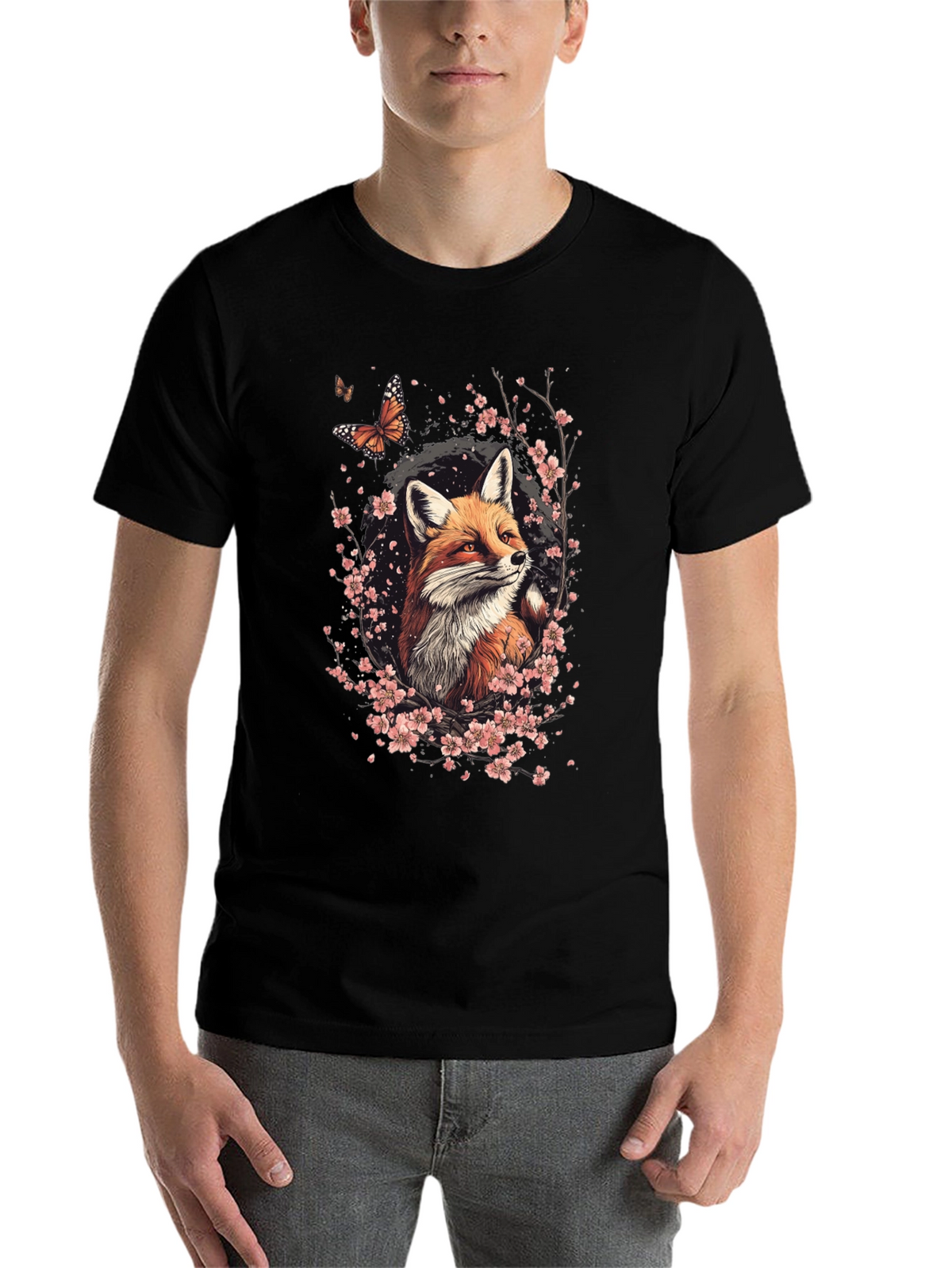 Fox & Cherry Blossom Graphic Tee