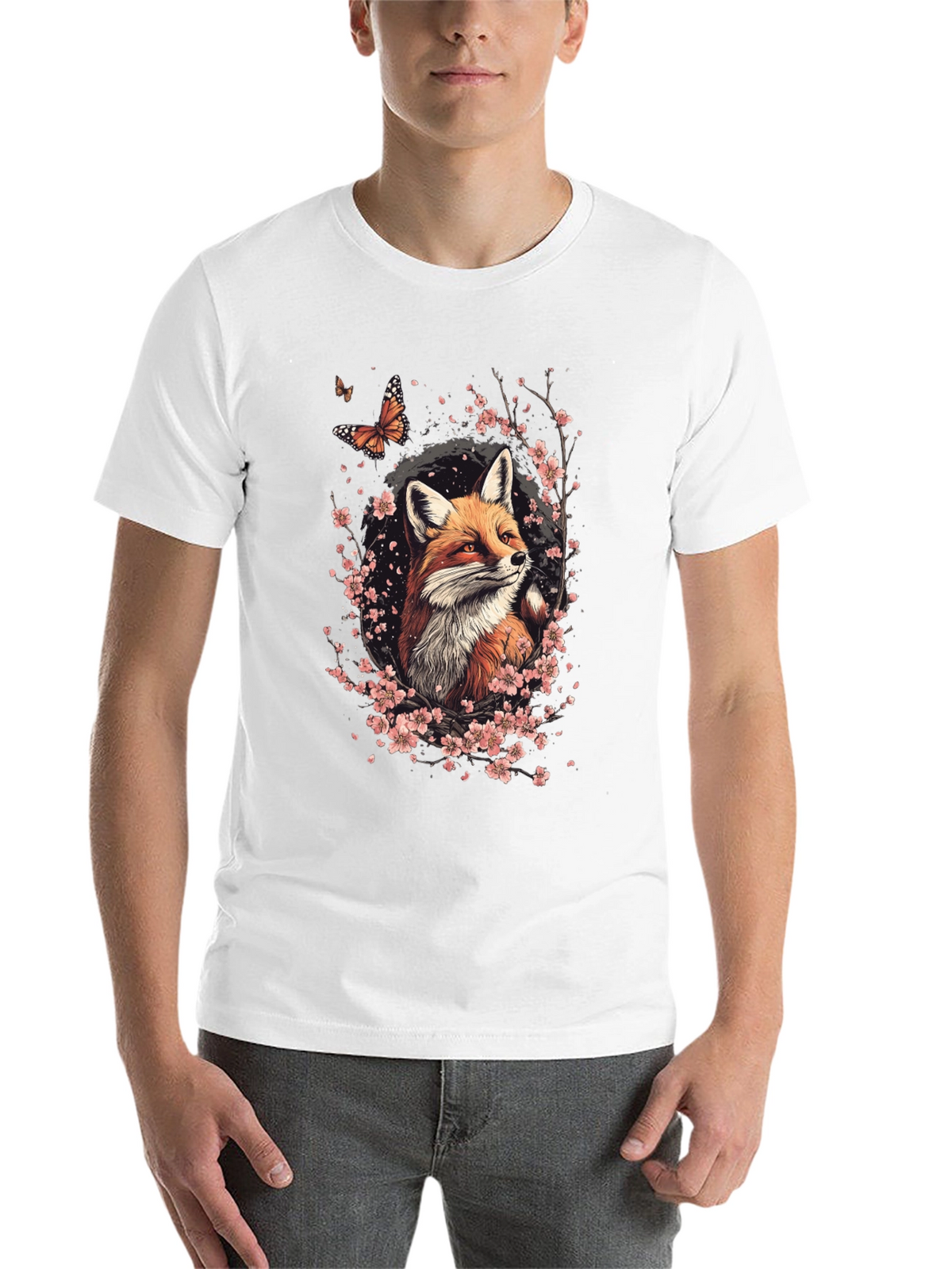 Fox & Cherry Blossom Graphic Tee
