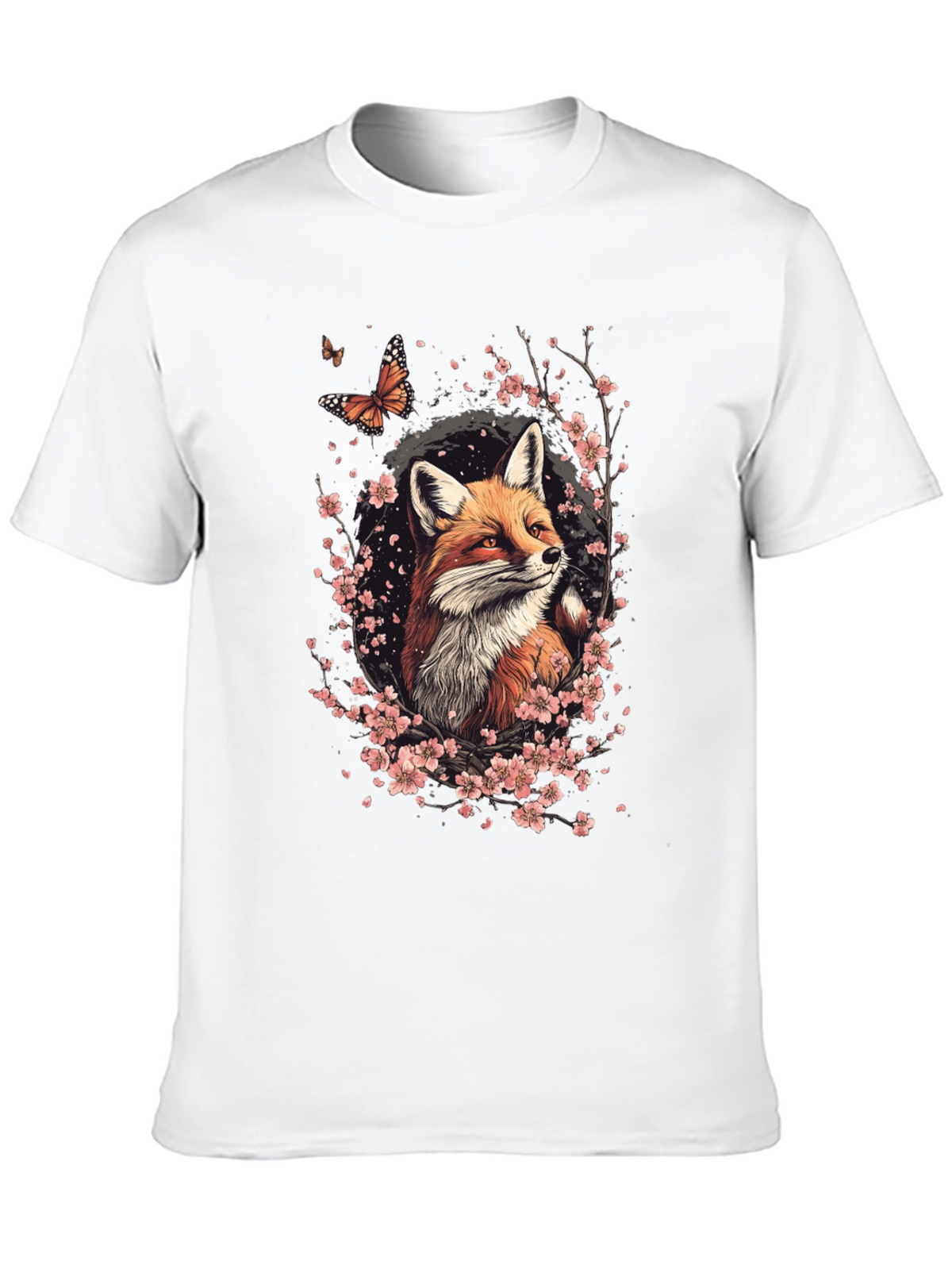 Fox & Cherry Blossom Graphic Tee