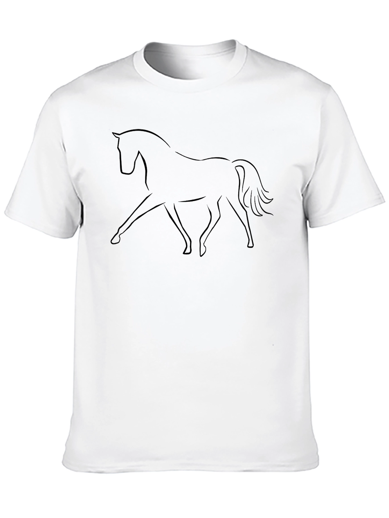 Minimalist Horse Graphic Black T-Shirt