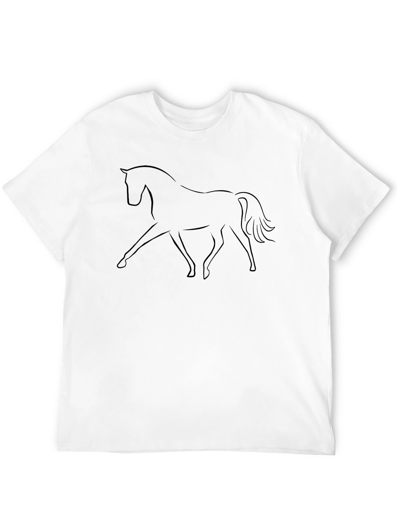 Minimalist Horse Graphic Black T-Shirt