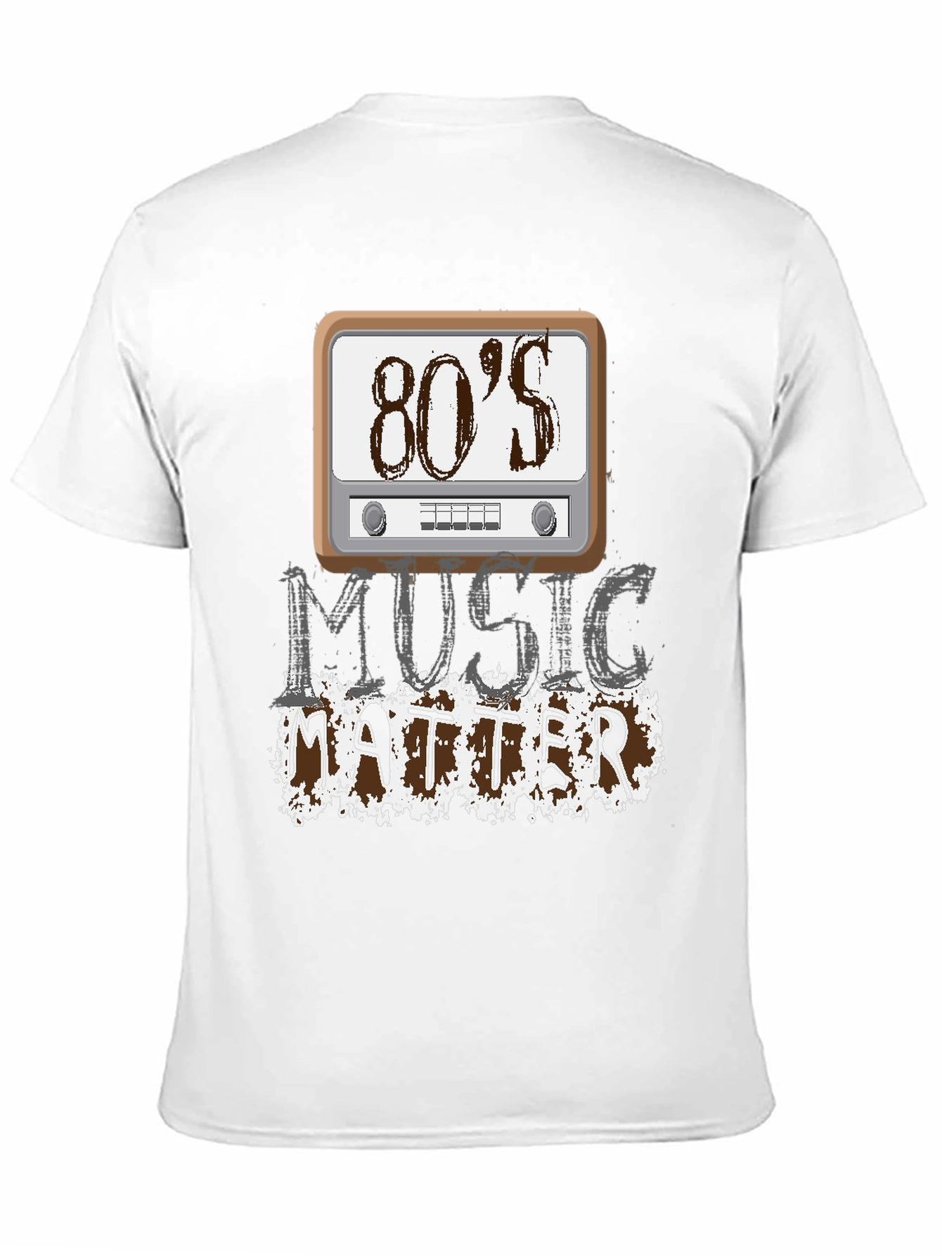 80s Music Matters Graphic T-Shirt - Black