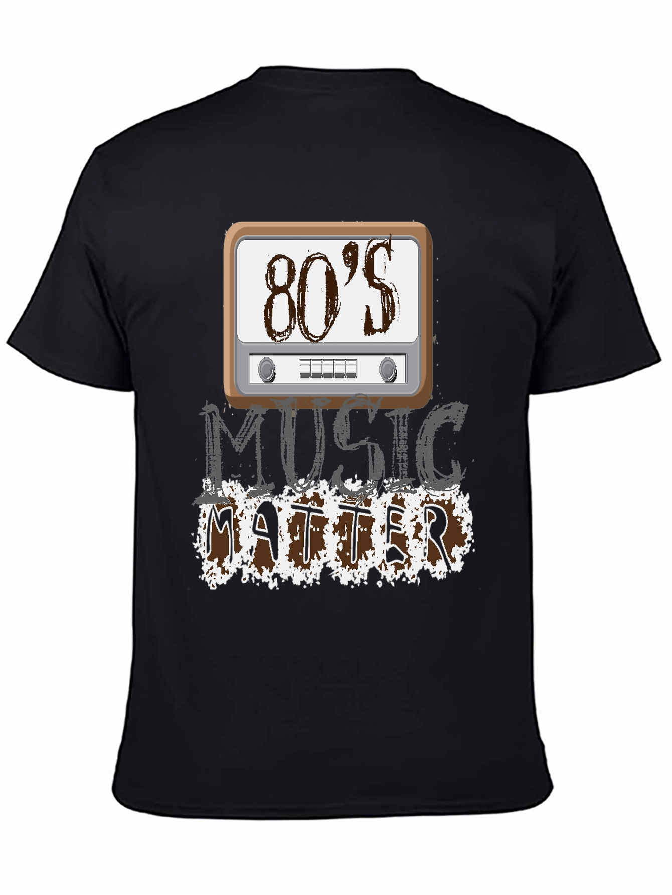 80s Music Matters Graphic T-Shirt - Black