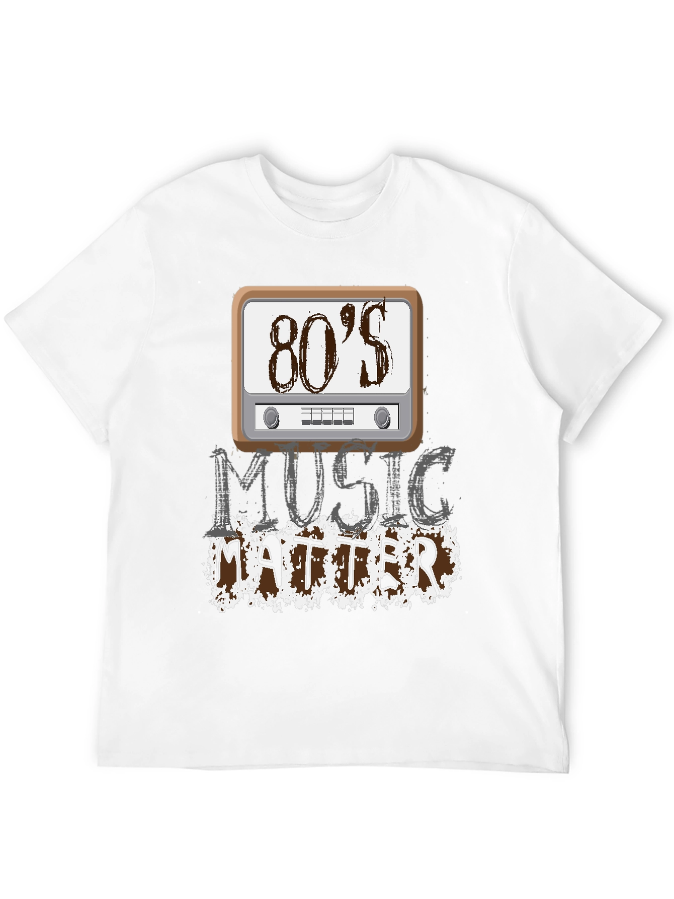 80s Music Matters Graphic T-Shirt - Black