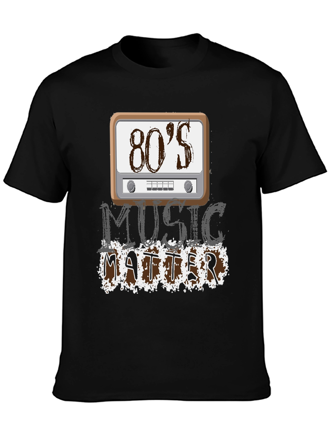 80s Music Matters Graphic T-Shirt - Black