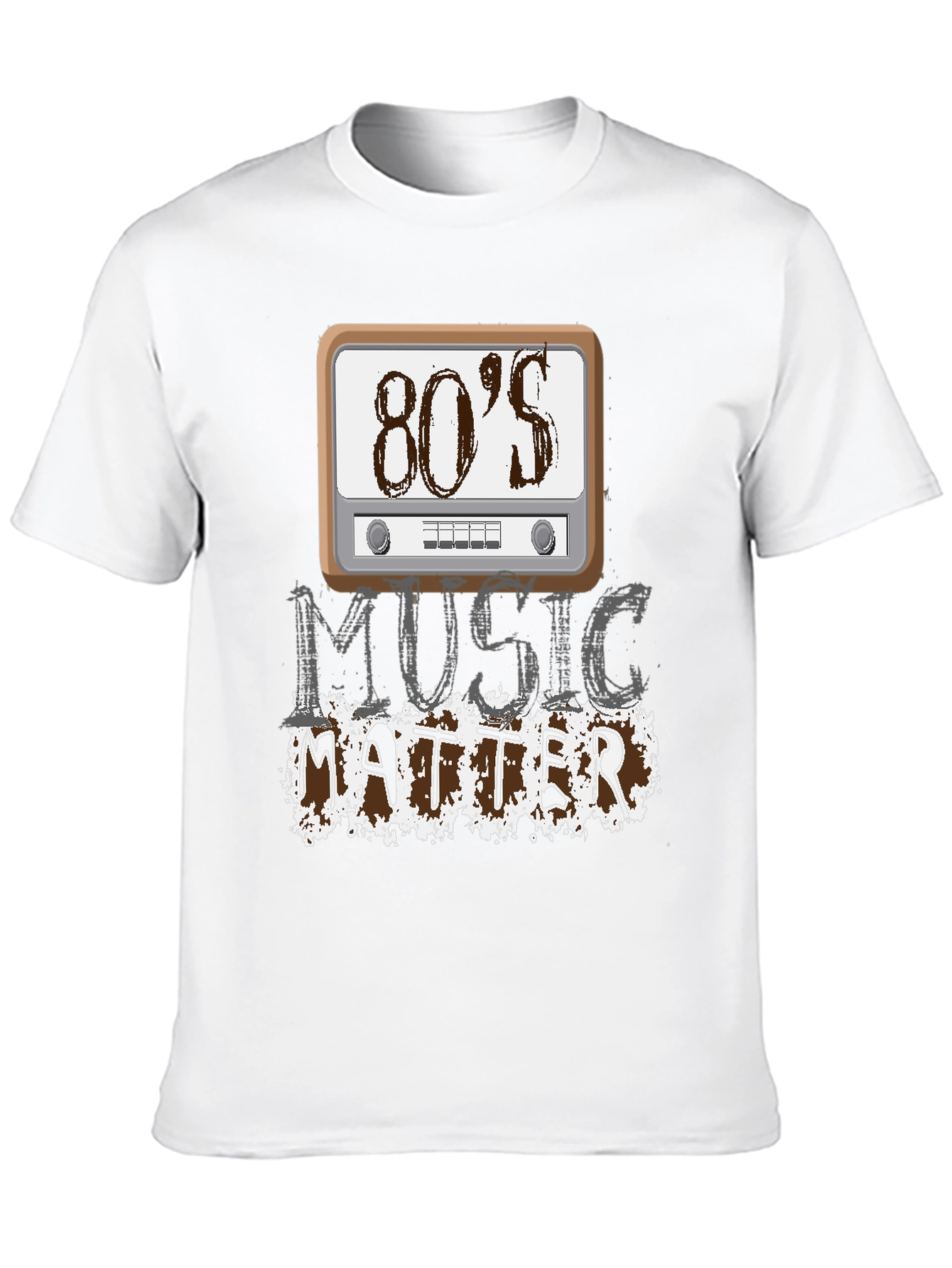 80s Music Matters Graphic T-Shirt - Black