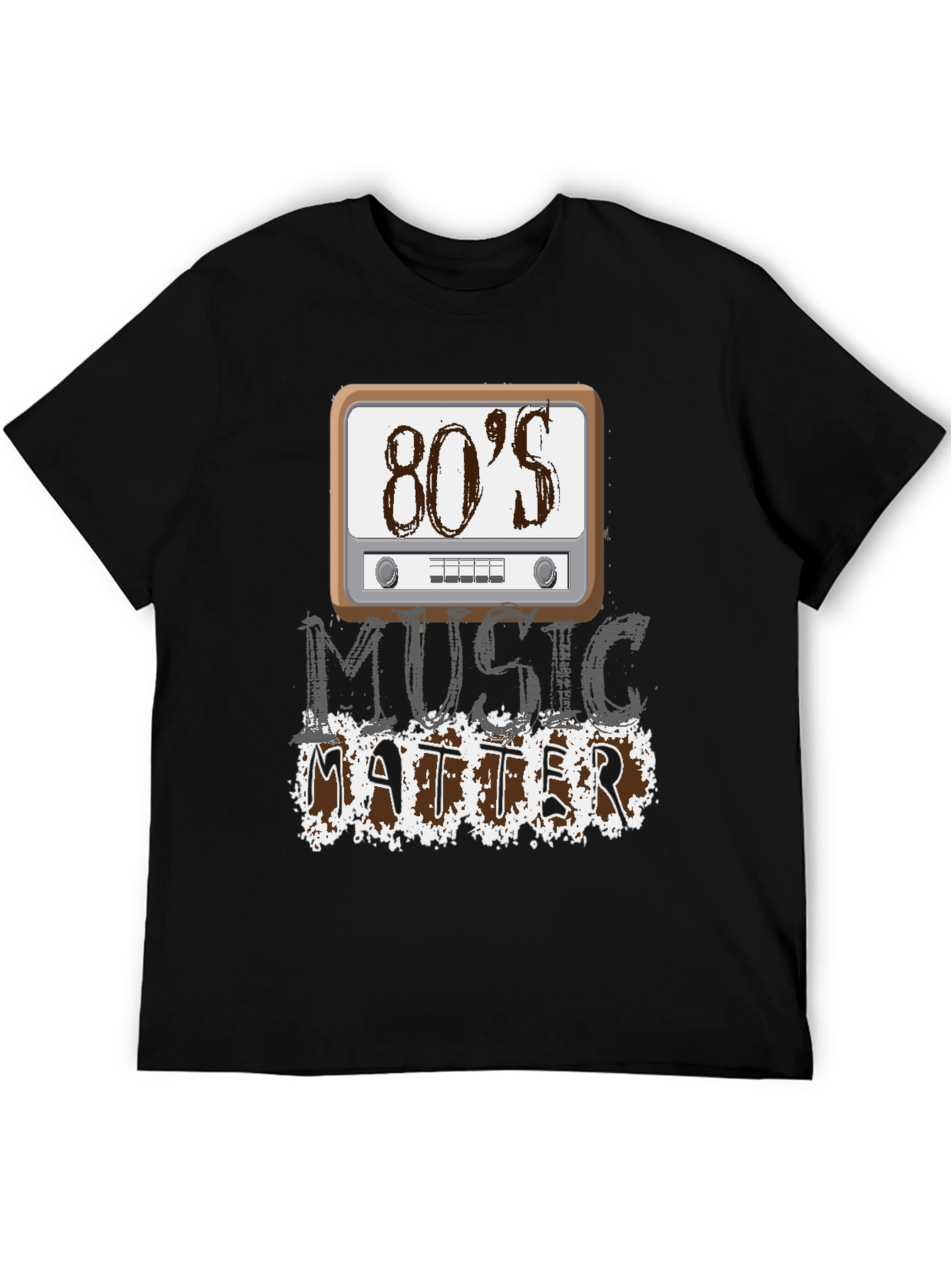 80s Music Matters Graphic T-Shirt - Black