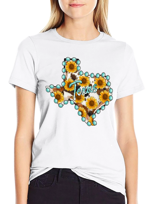 Texas Sunflower Graphic Print T-Shirt