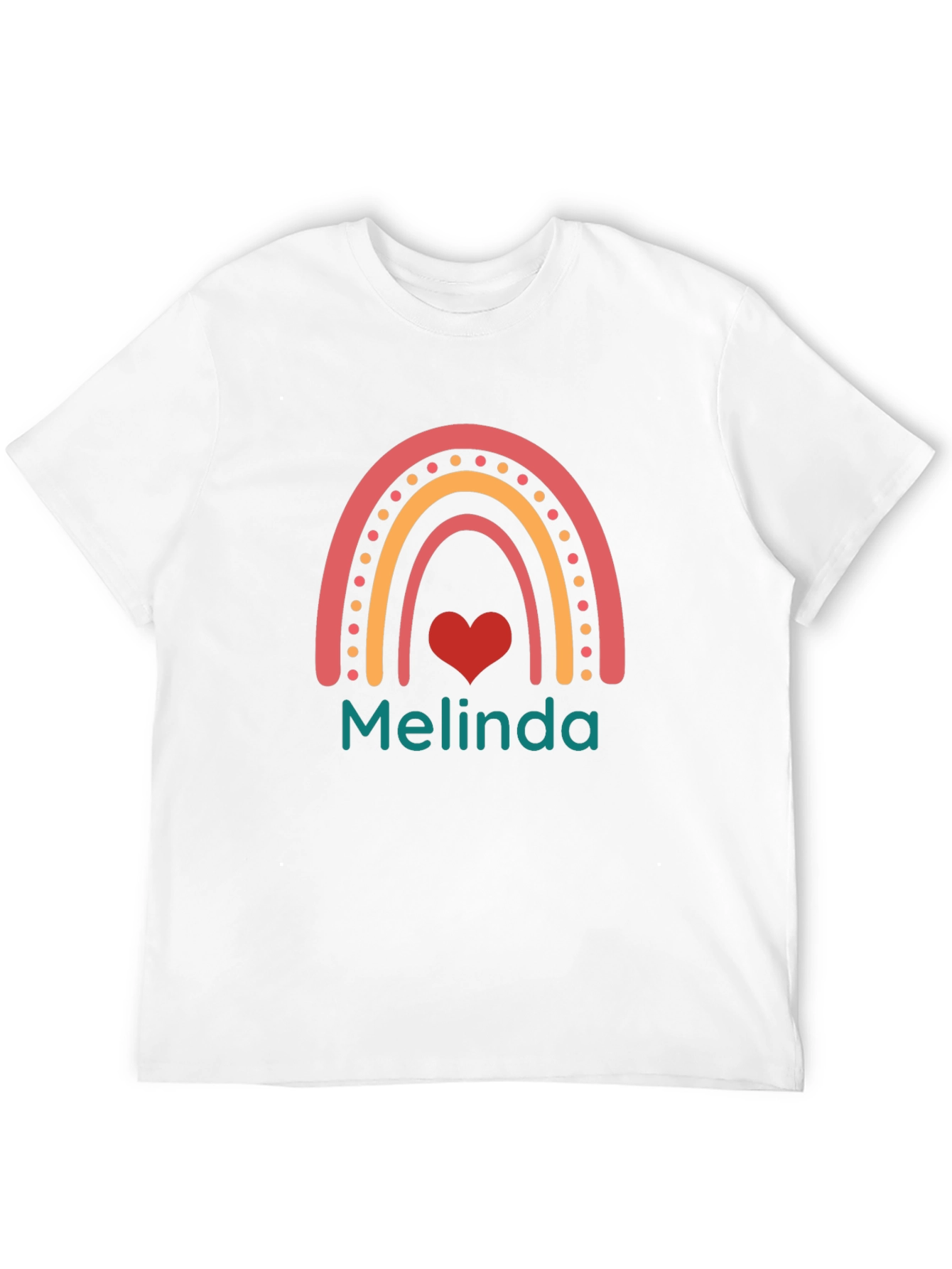 Personalized Rainbow Heart T-Shirt - Melinda