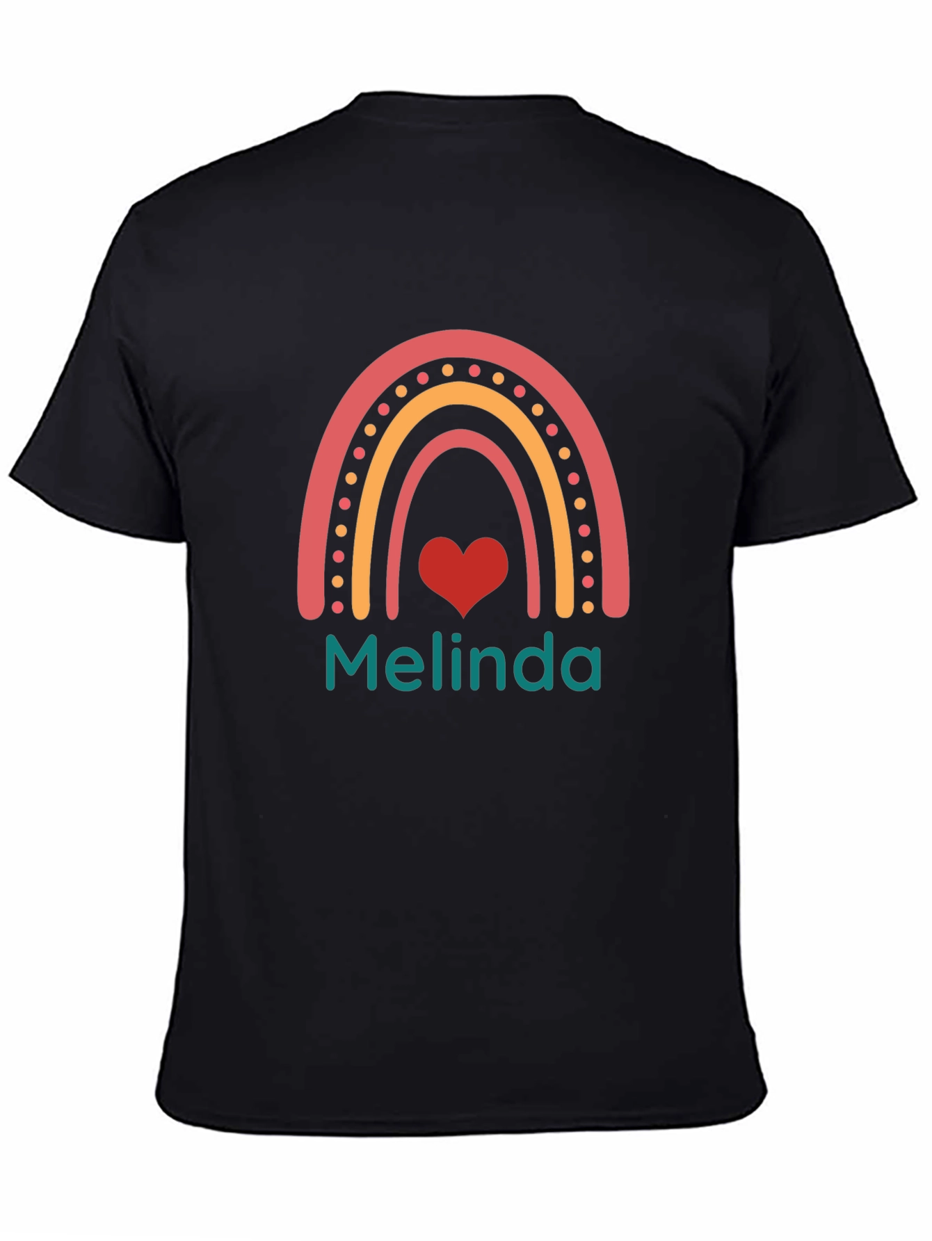 Personalized Rainbow Heart T-Shirt - Melinda