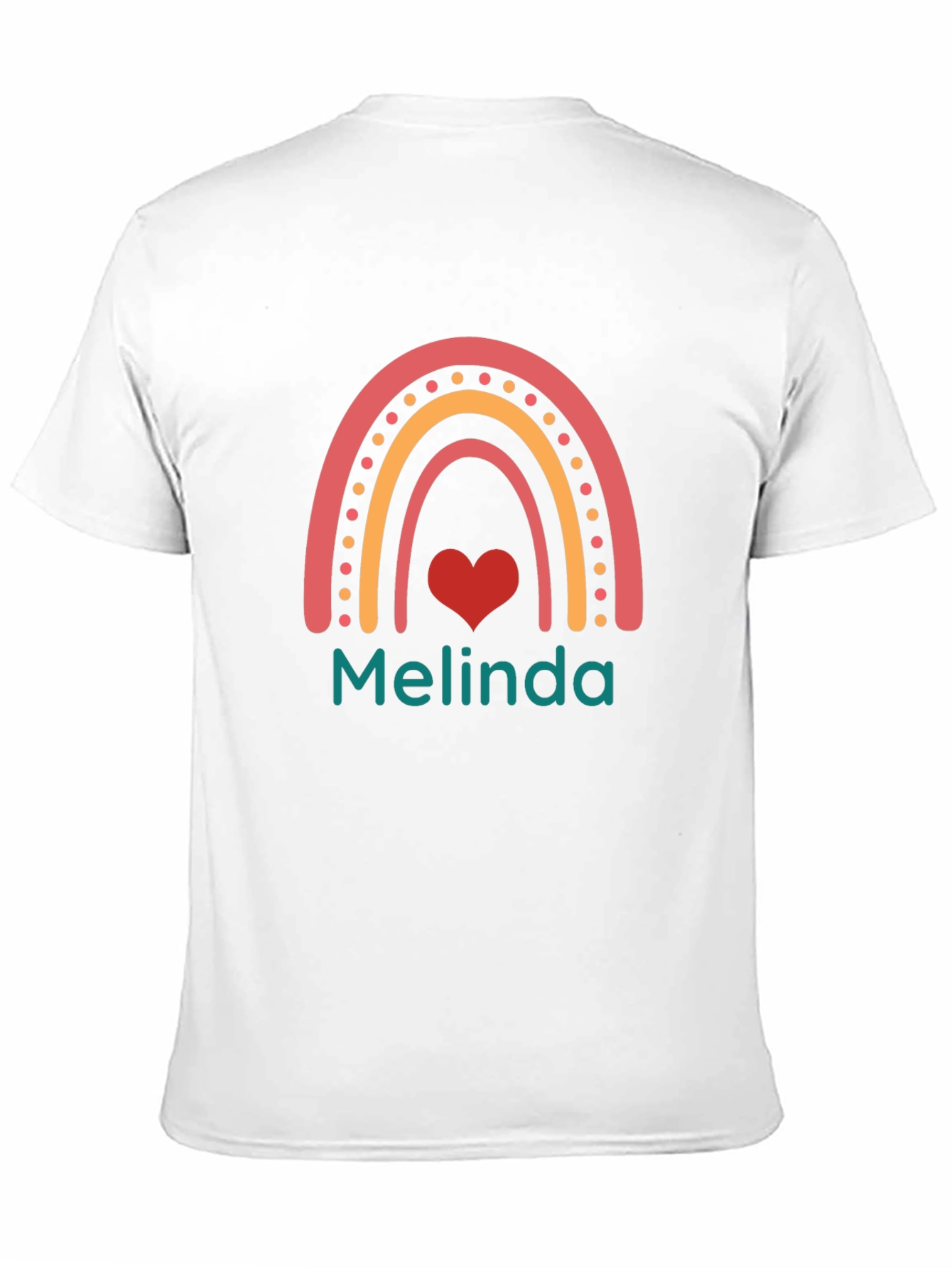 Personalized Rainbow Heart T-Shirt - Melinda