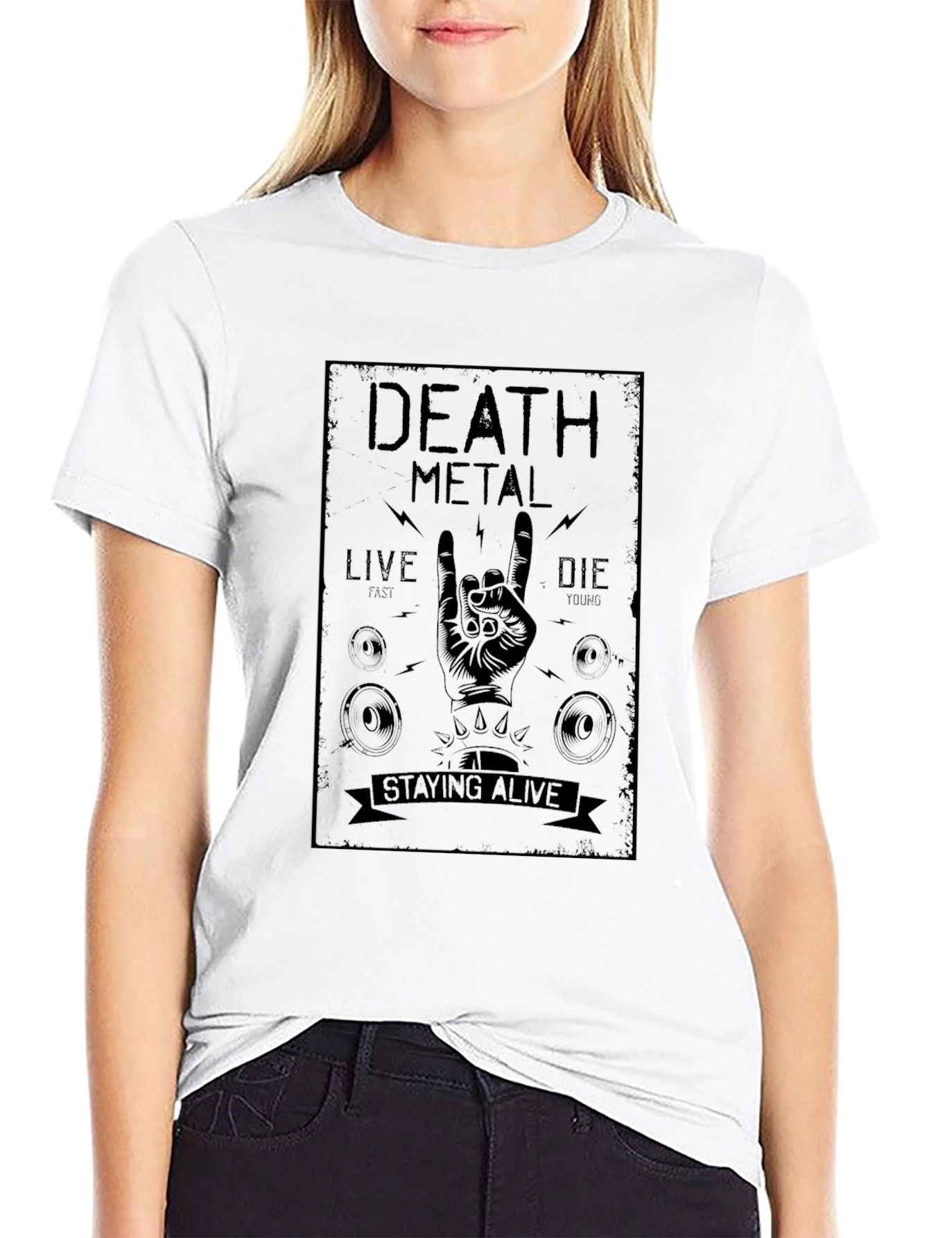 Death Metal Live Die Staying Alive Black T-Shirt