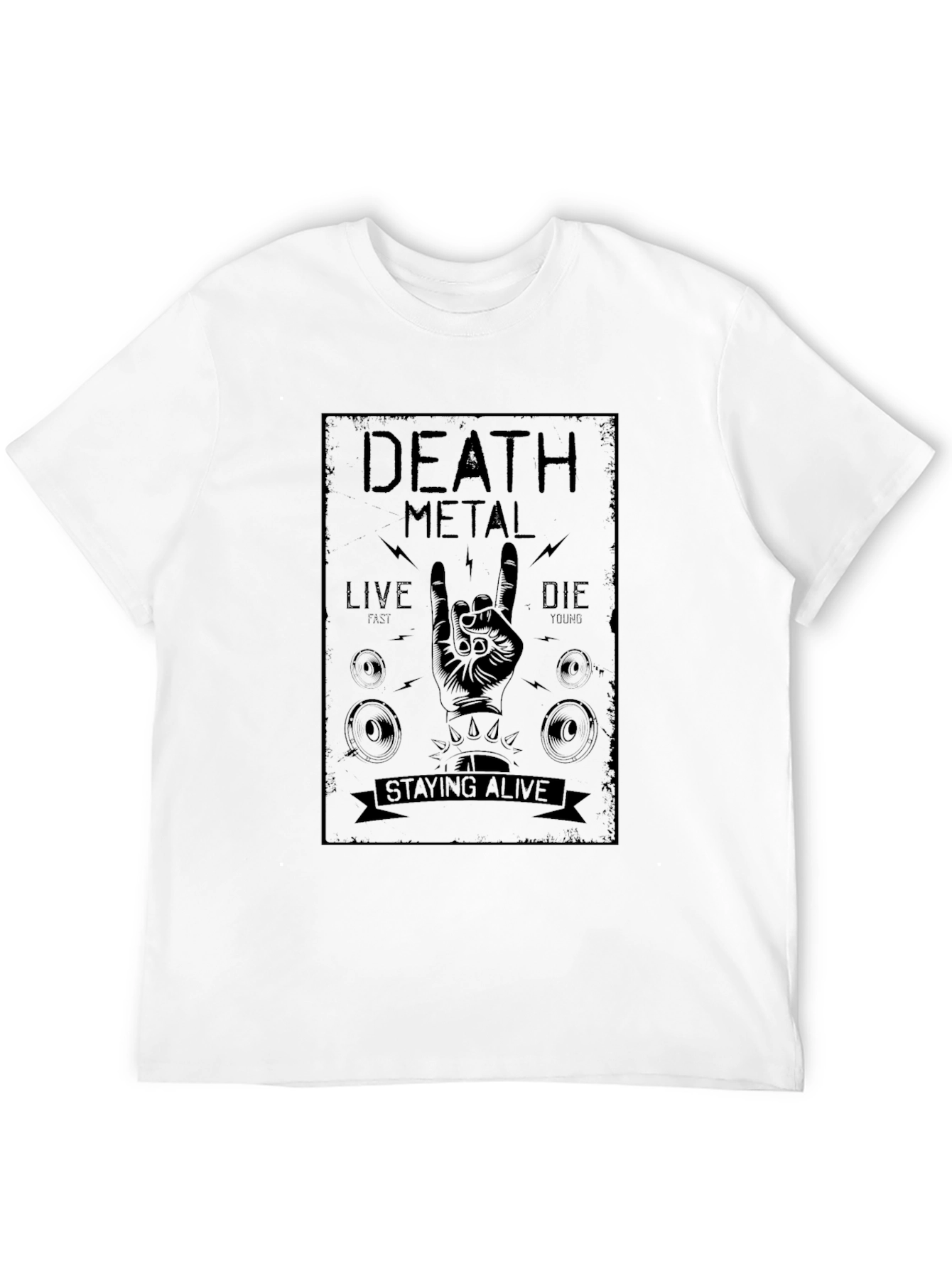 Death Metal Live Die Staying Alive Black T-Shirt