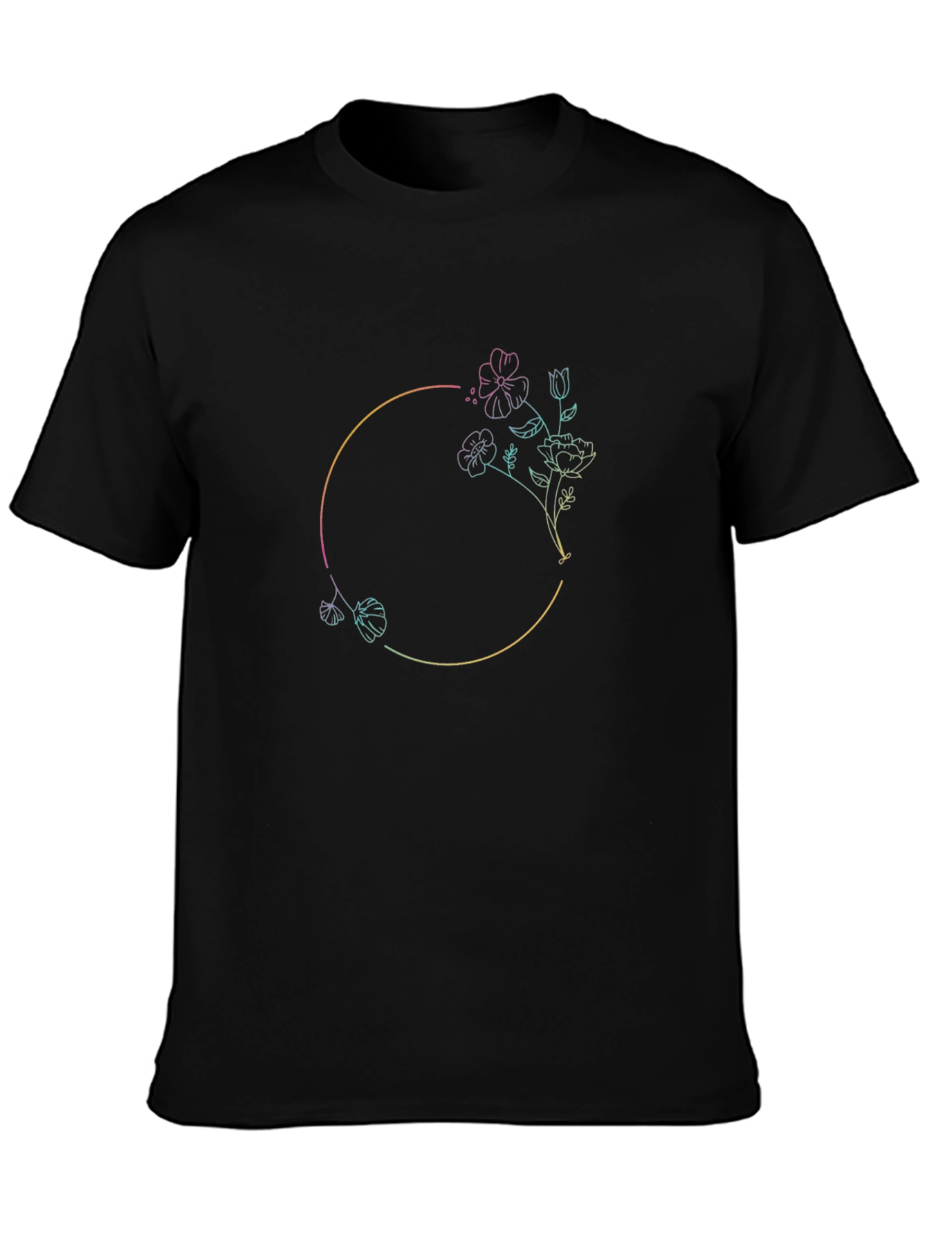 Floral Circle Graphic Tee - Stylish & Unique