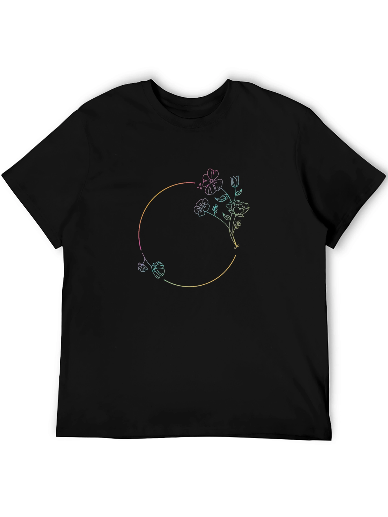 Floral Circle Graphic Tee - Stylish & Unique