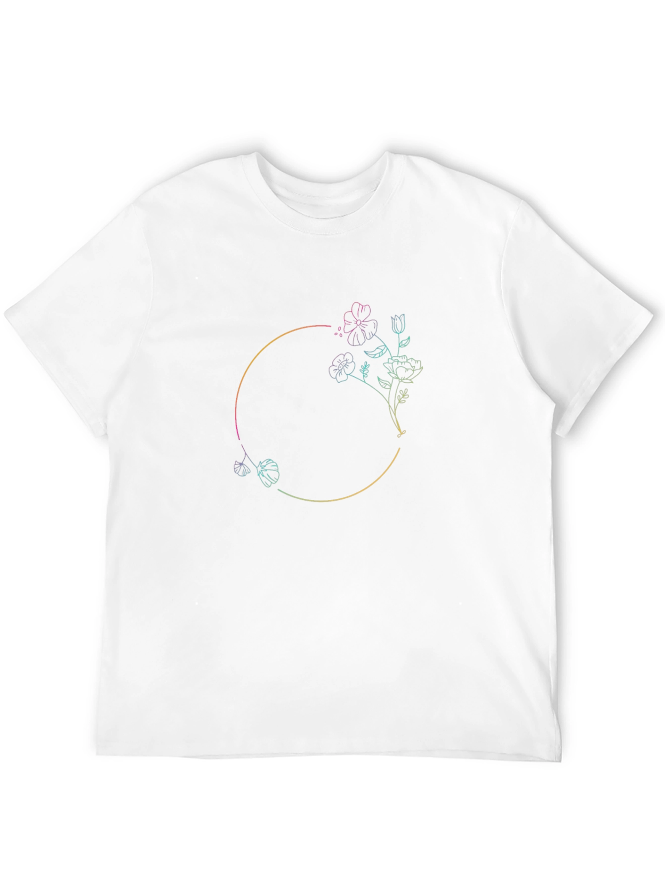 Floral Circle Graphic Tee - Stylish & Unique