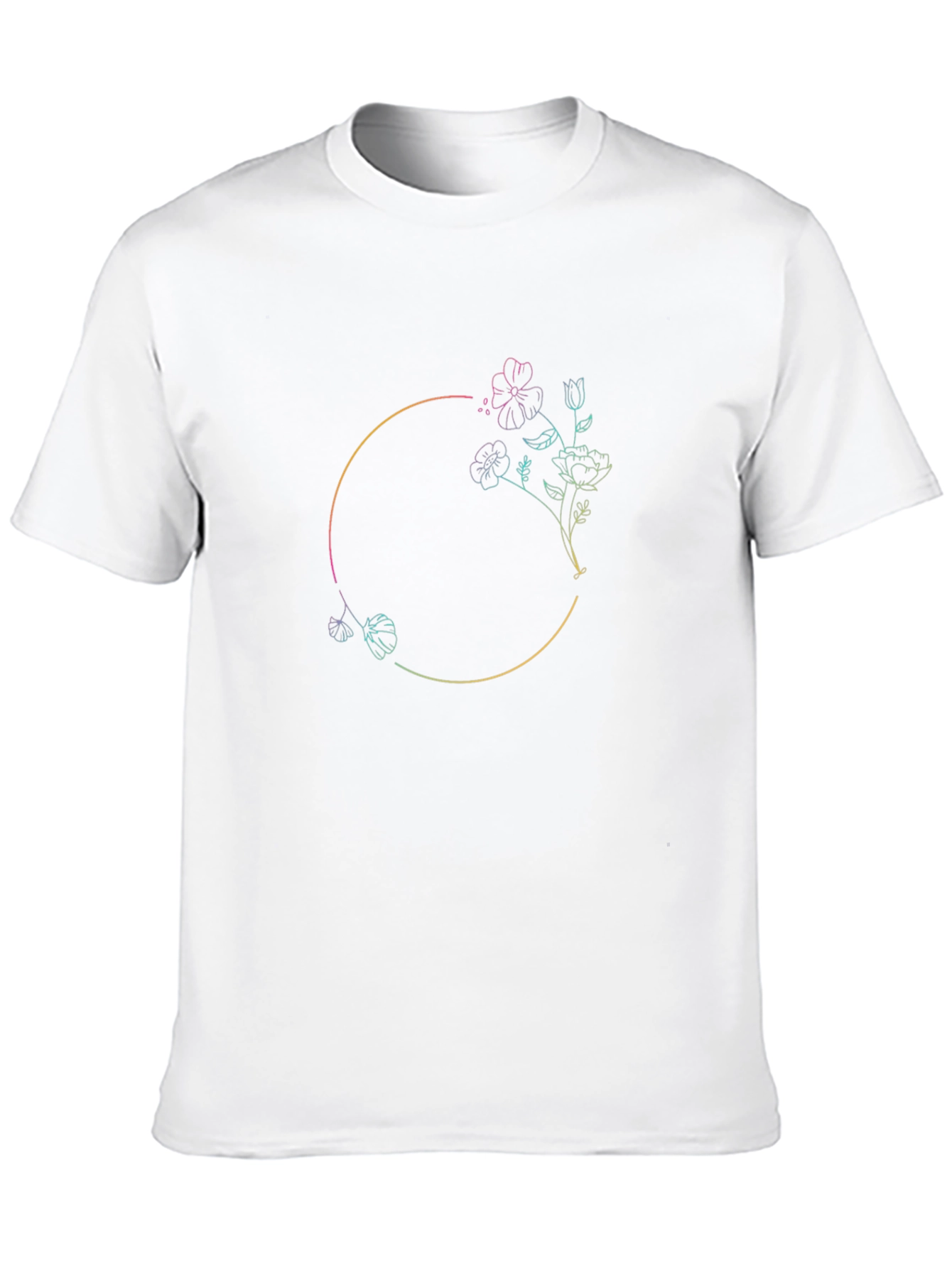 Floral Circle Graphic Tee - Stylish & Unique