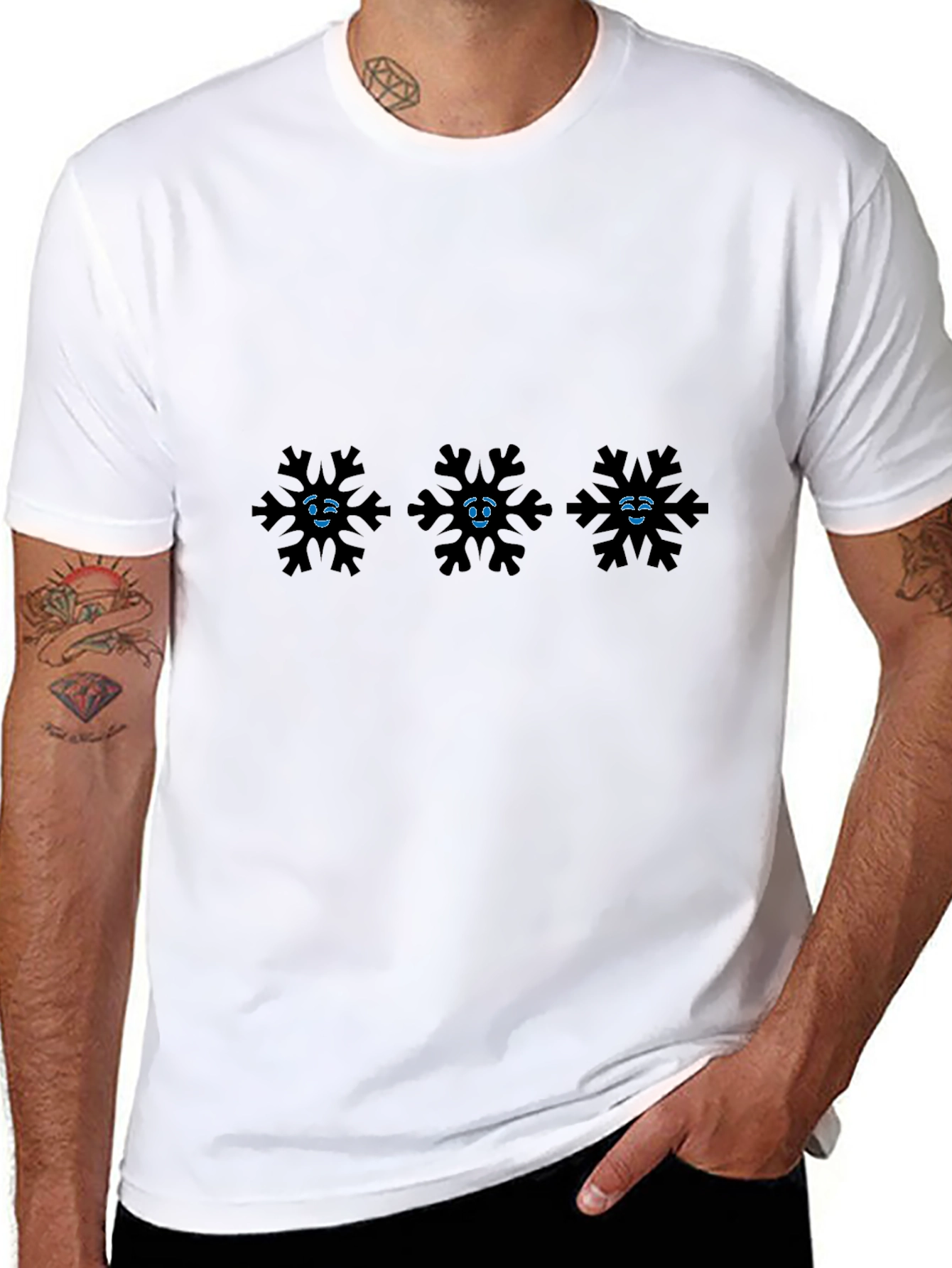 Snowflake Emoji T-Shirt - Black Graphic Tee