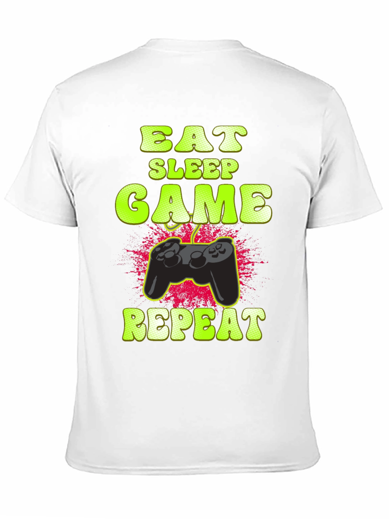 Eat Sleep Game Repeat Black Graphic T-Shirt