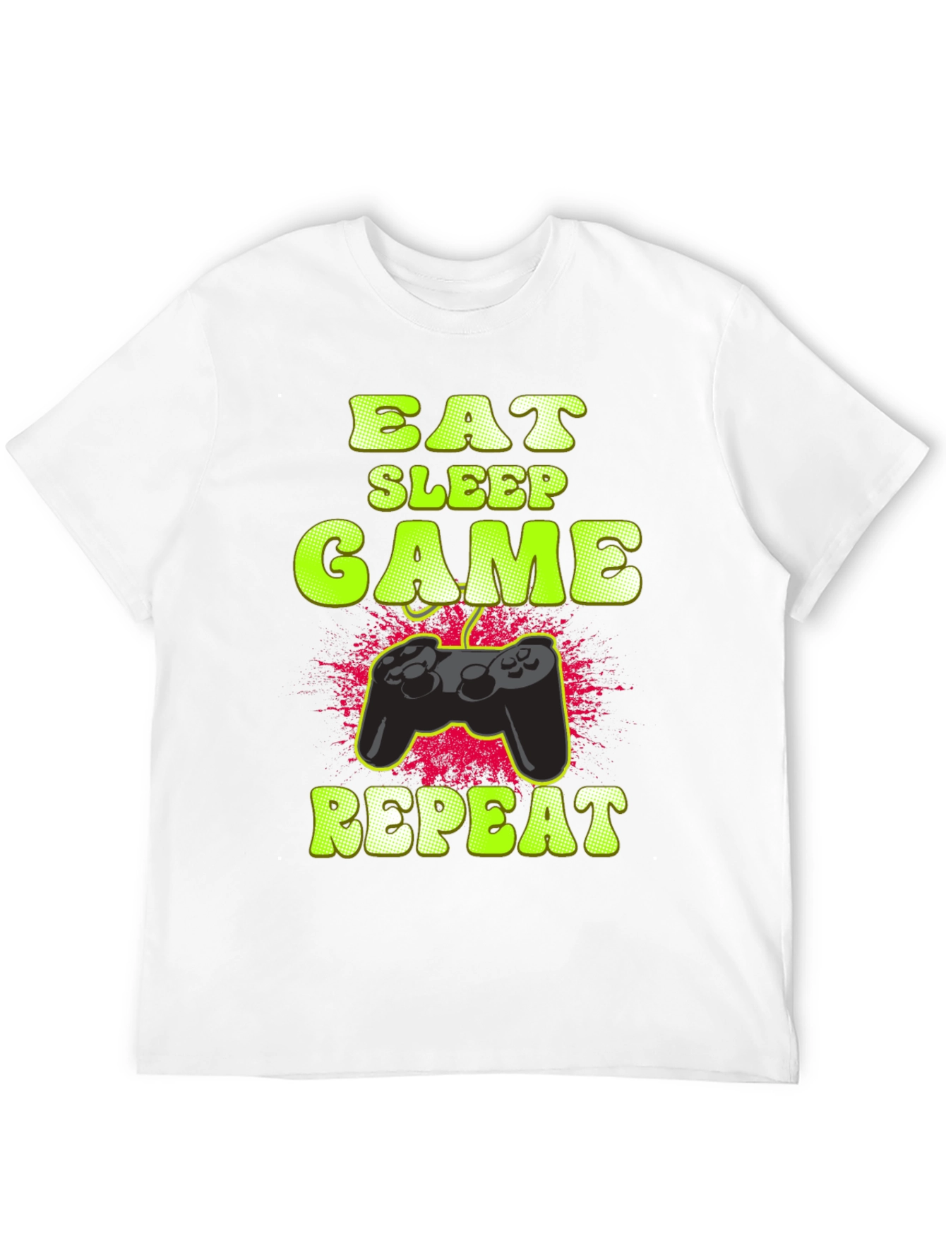 Eat Sleep Game Repeat Black Graphic T-Shirt