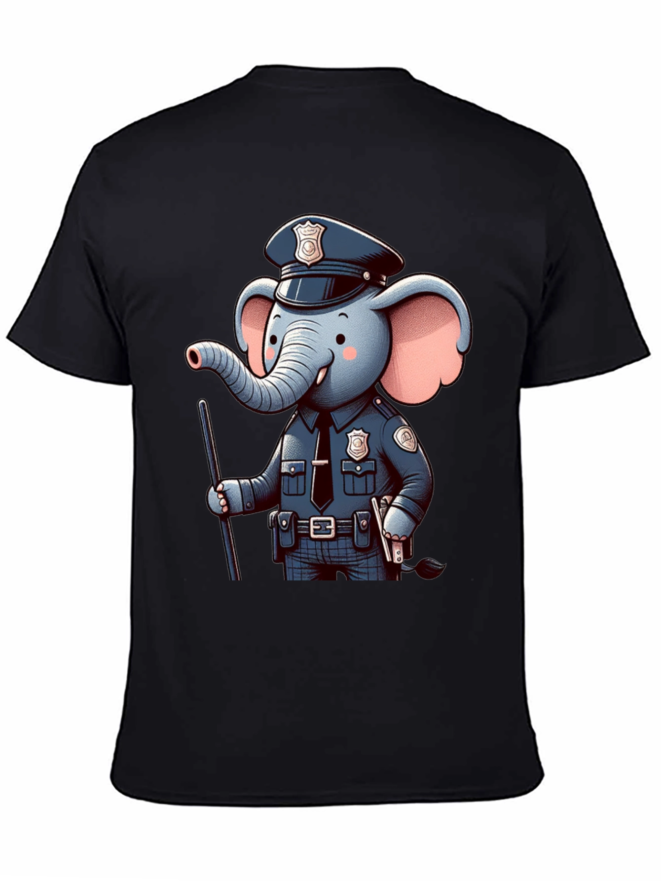 Elephant Police T-Shirt - Cool Cartoon Design