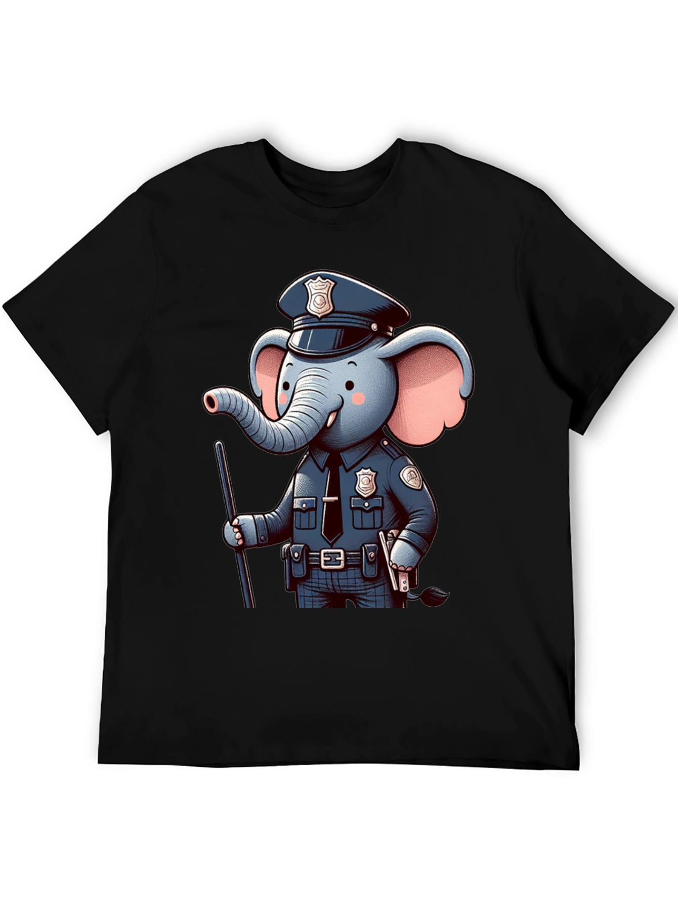 Elephant Police T-Shirt - Cool Cartoon Design