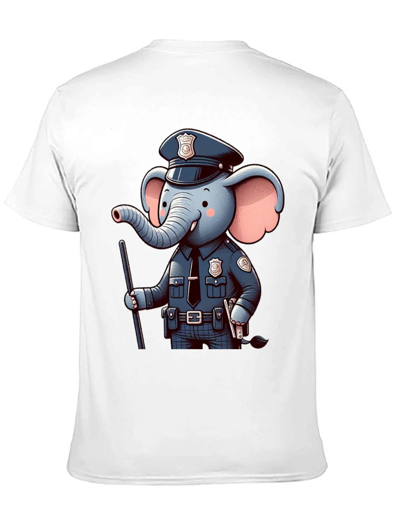 Elephant Police T-Shirt - Cool Cartoon Design