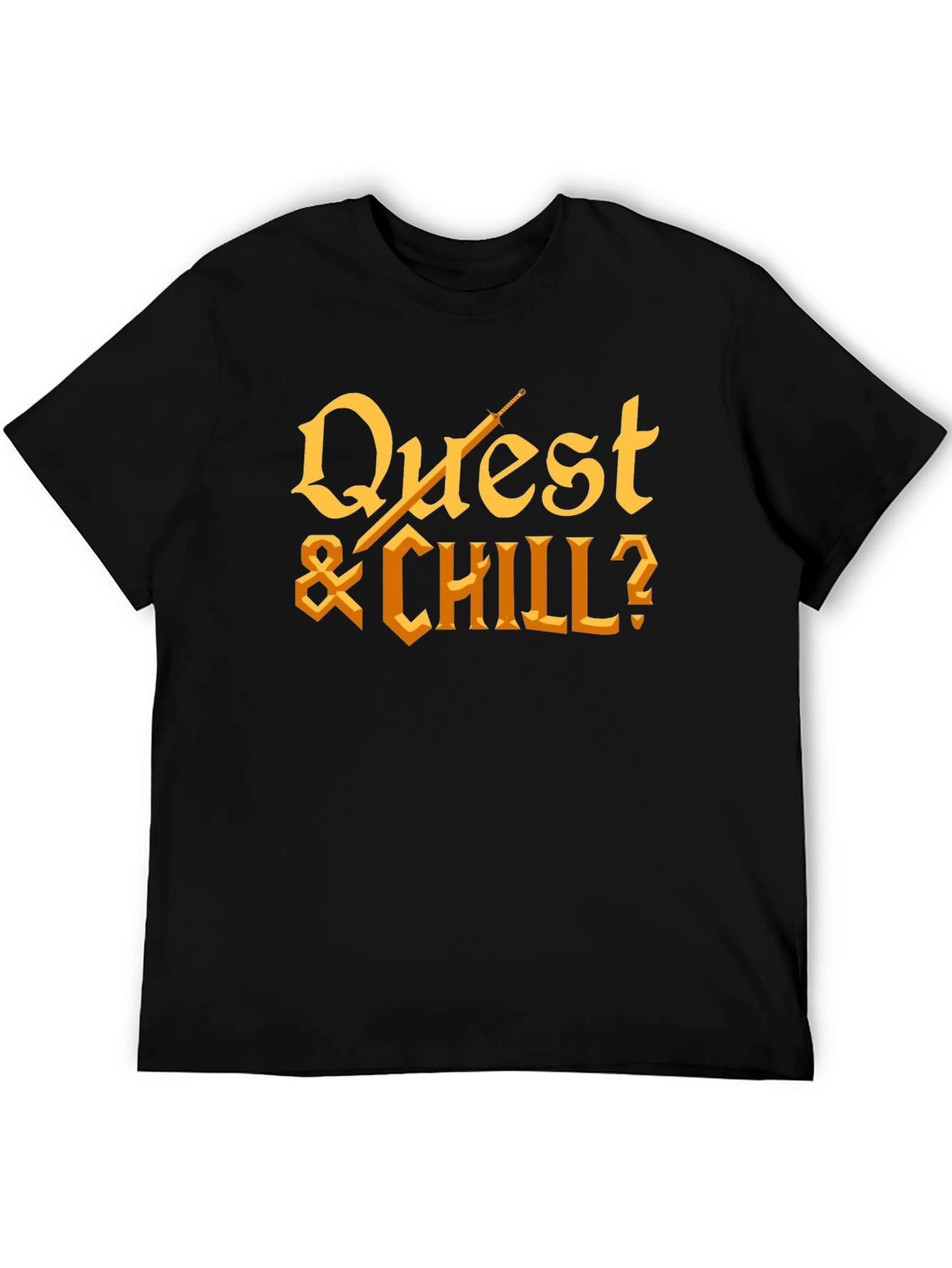 Quest & Chill? Graphic Tee - Black Cotton T-Shirt